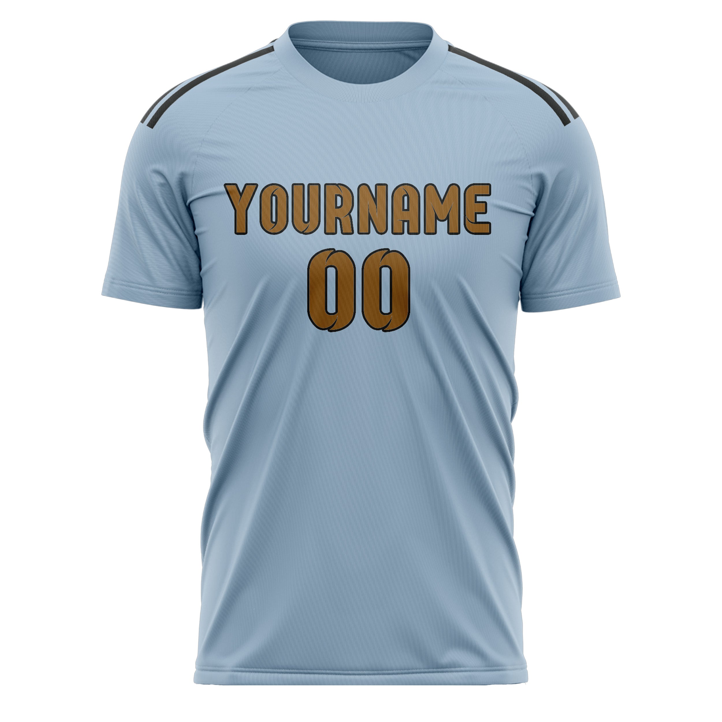 Custom Light Blue Khaki Soccer Jersey