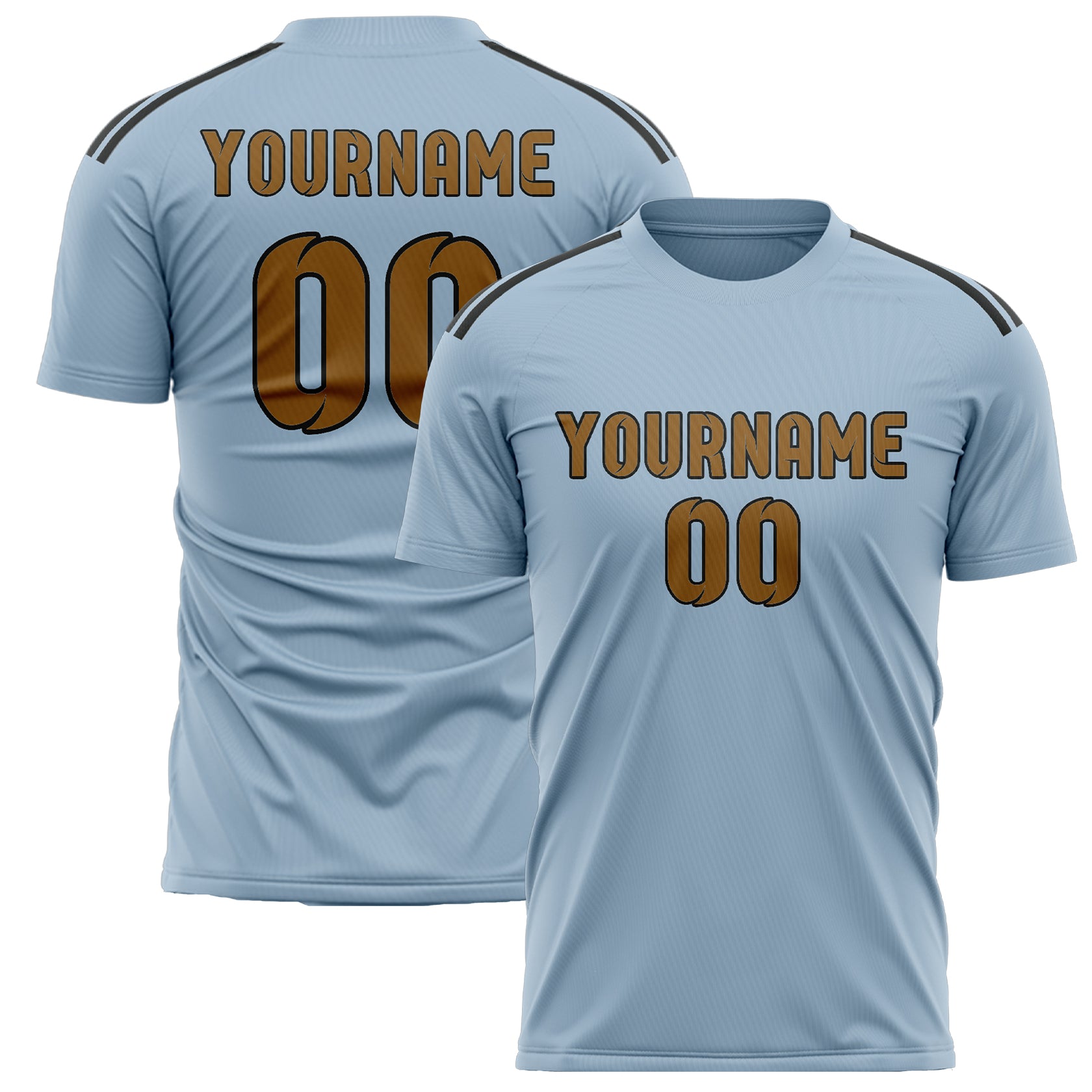 Custom Light Blue Khaki Soccer Jersey