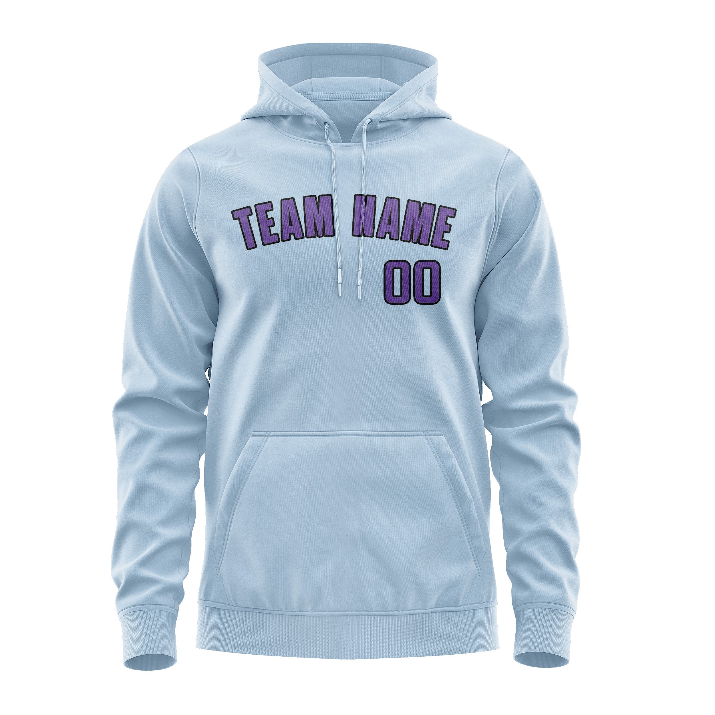 Custom Light Blue Light Purple Hoodie