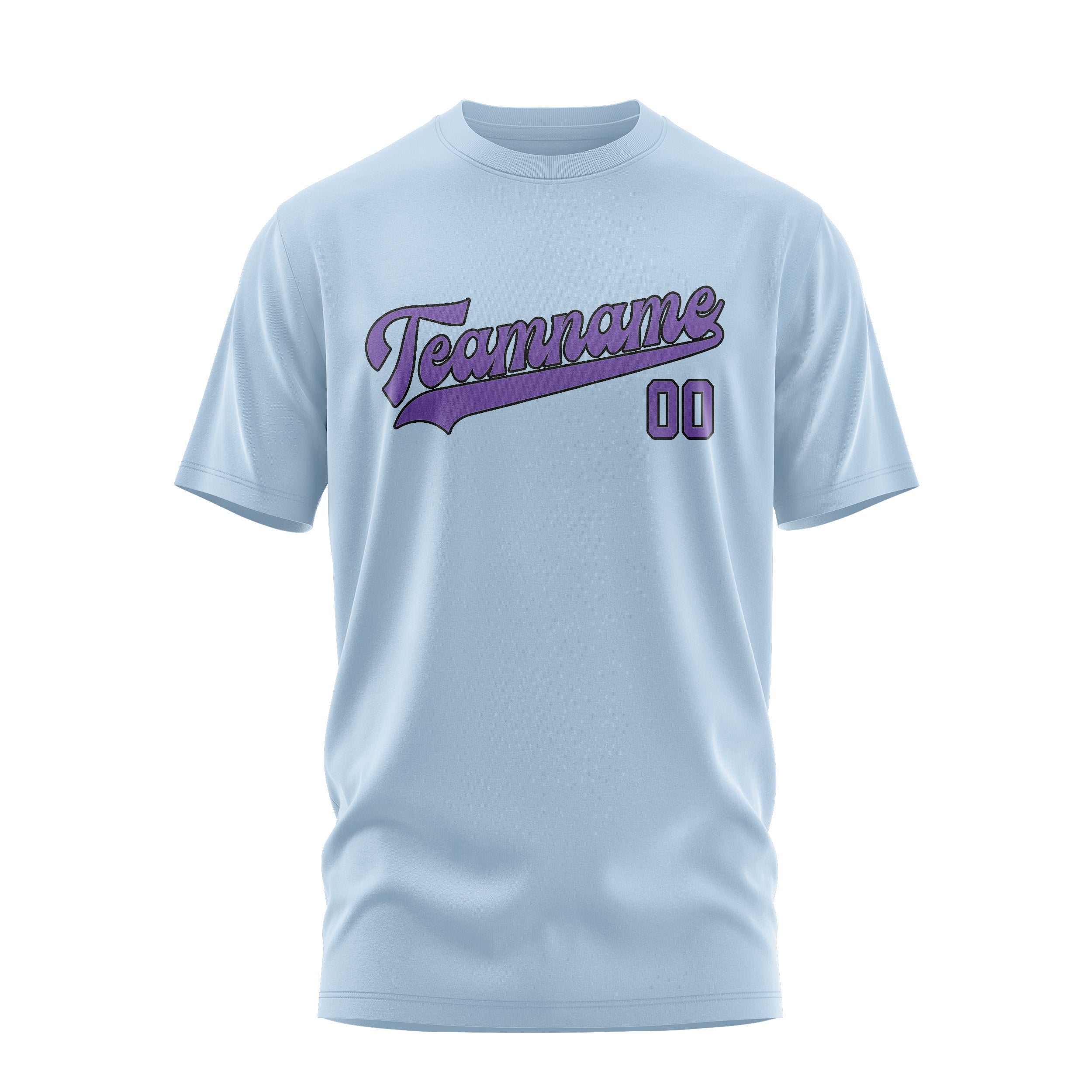 Custom Light Blue Light Purple T-Shirt