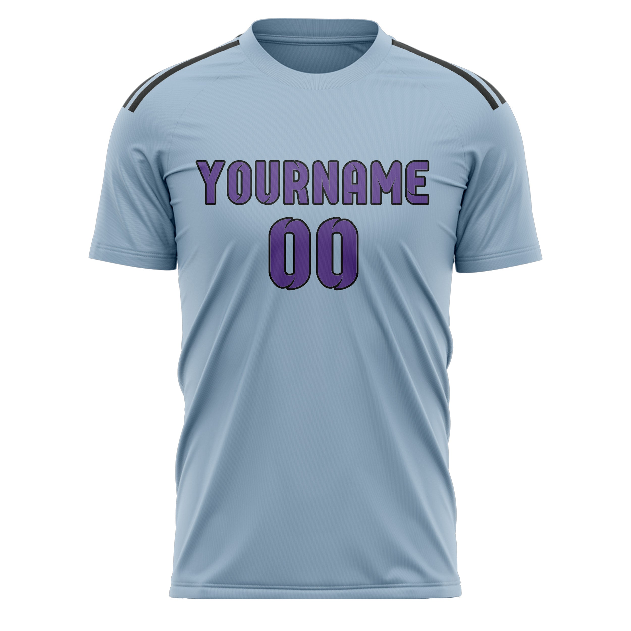 Custom Light Blue Light Purple Soccer Jersey
