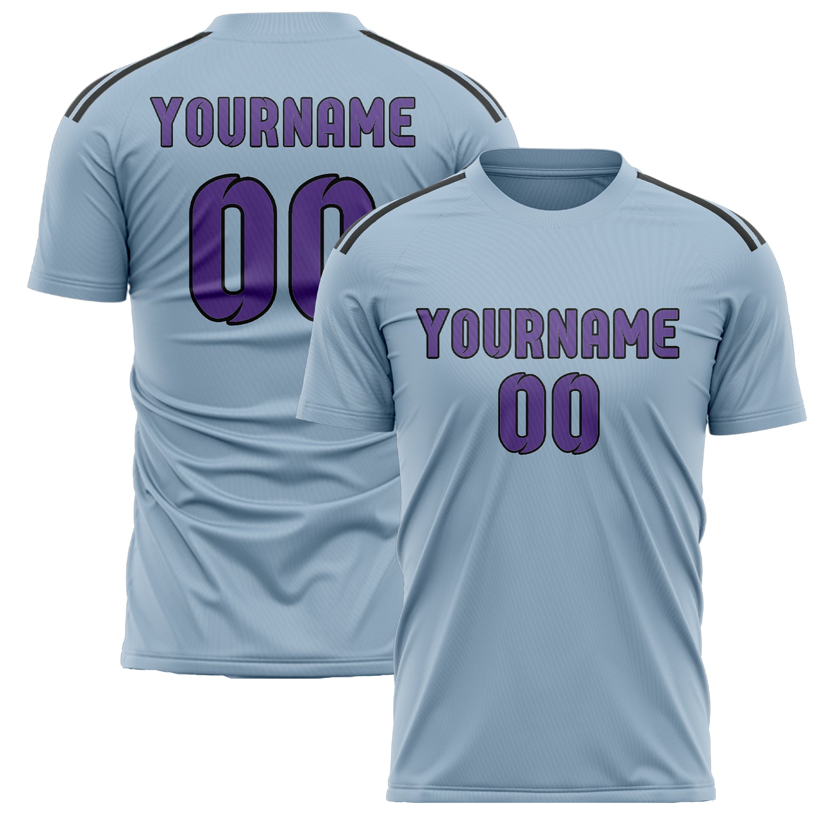 Custom Light Blue Light Purple Soccer Jersey