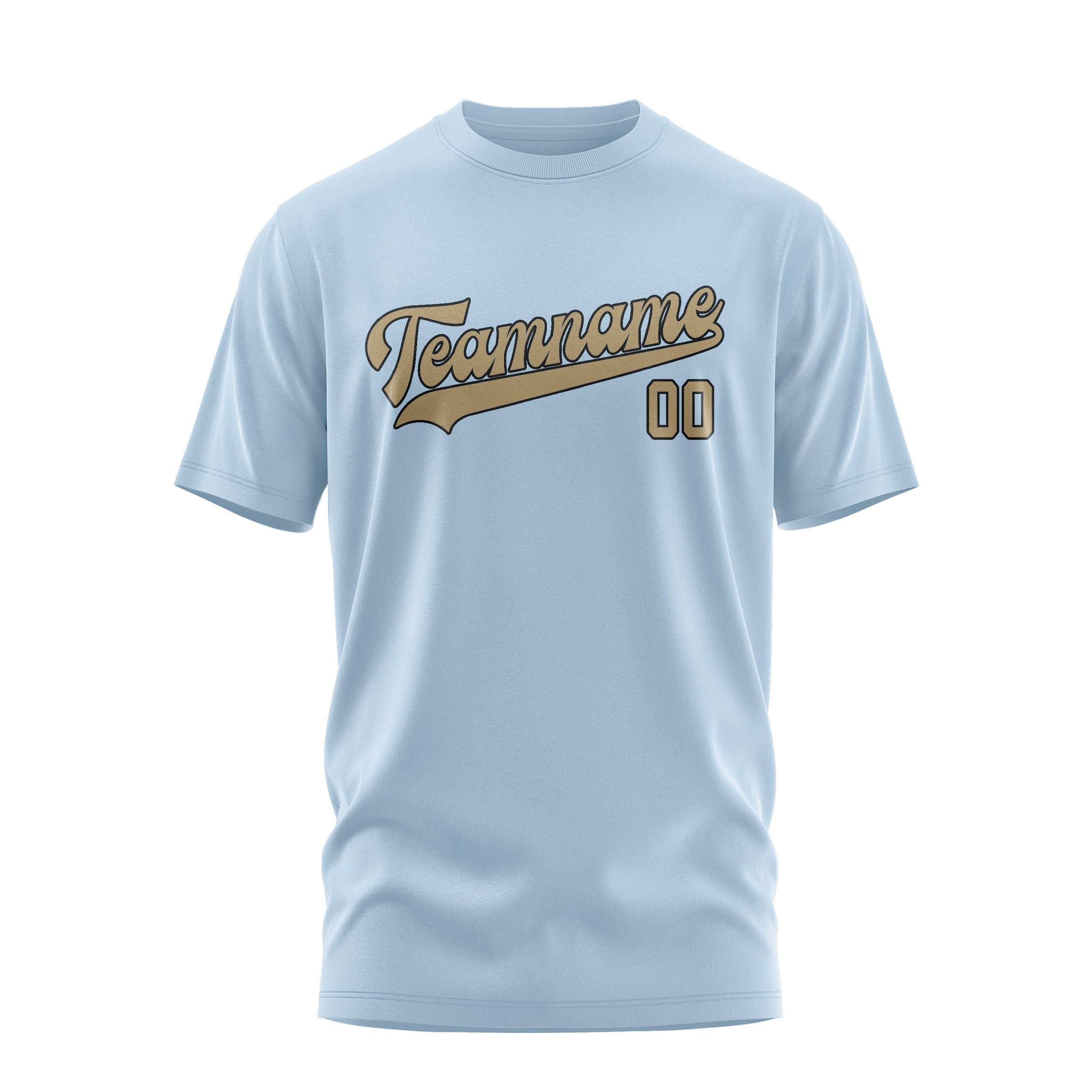 Custom Light Blue Light Khaki T-Shirt