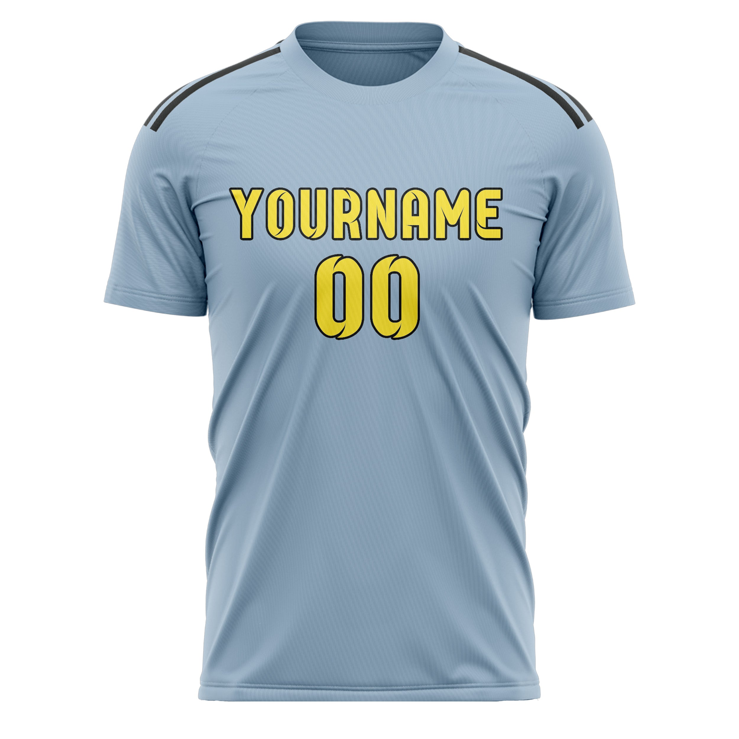 Custom Light Blue Light Yellow Soccer Jersey