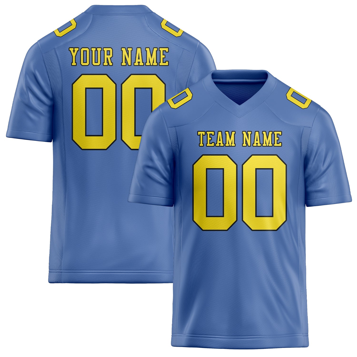 Custom Light Blue Light Yellow Football Jersey