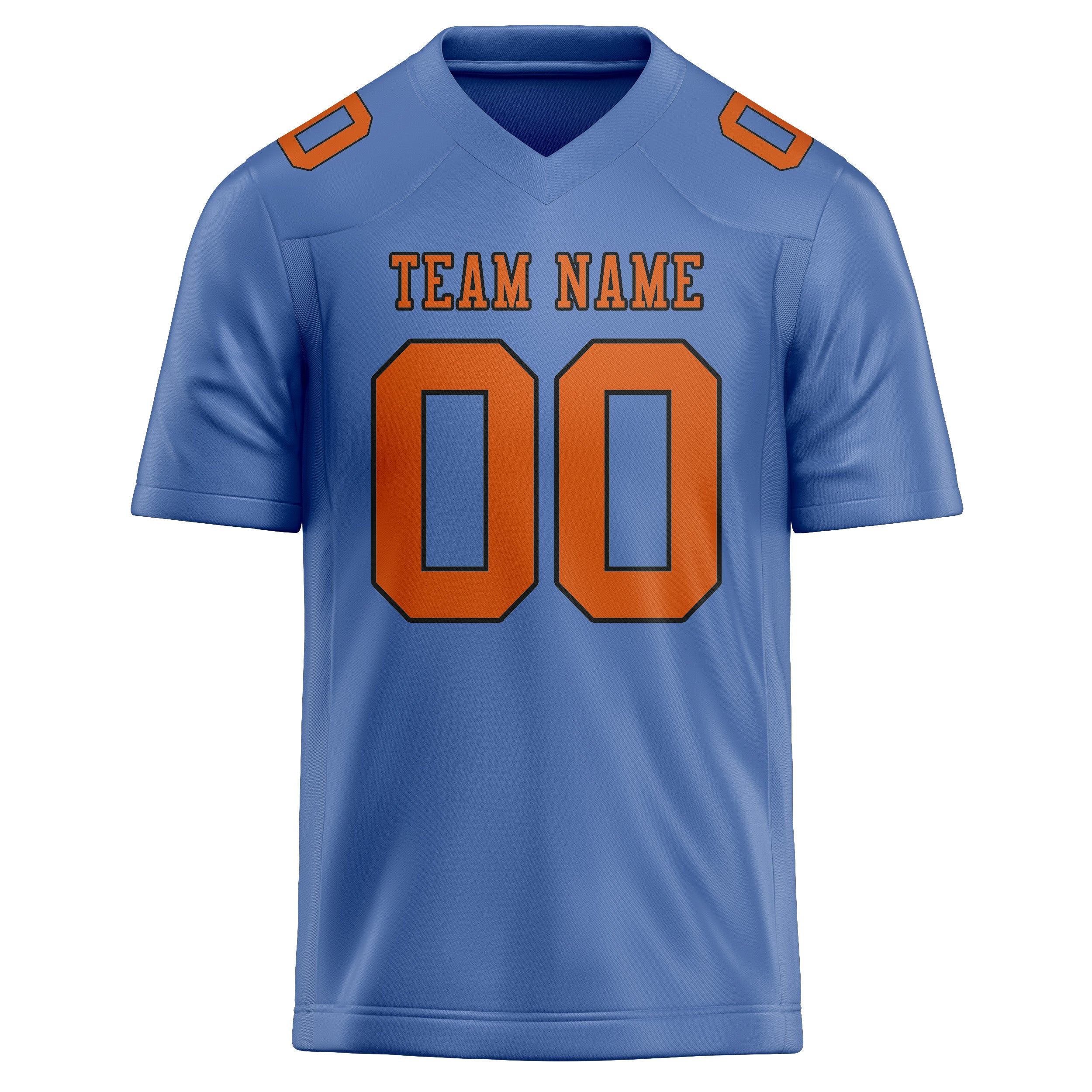 Custom Light Blue Orange Football Jersey