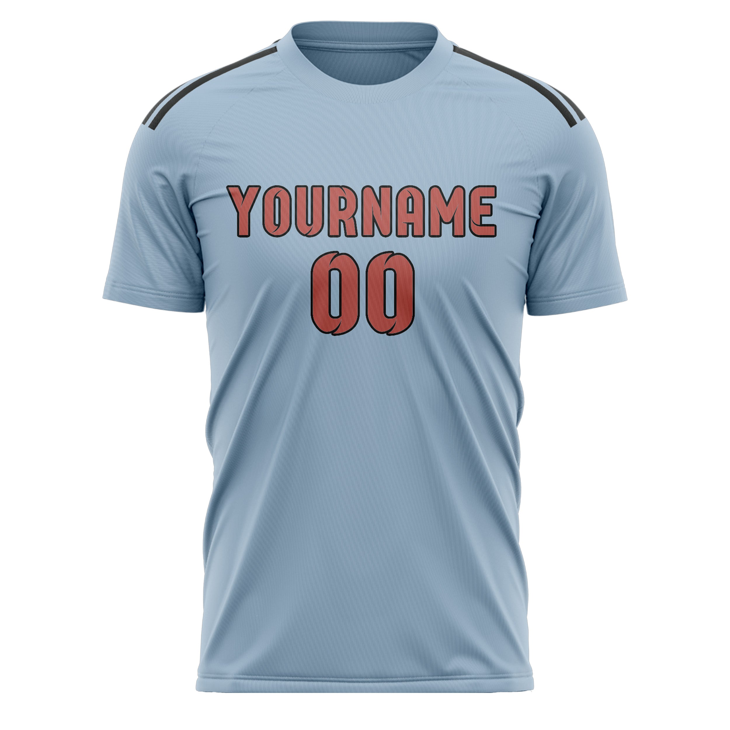 Custom Light Blue Copper Rose Soccer Jersey