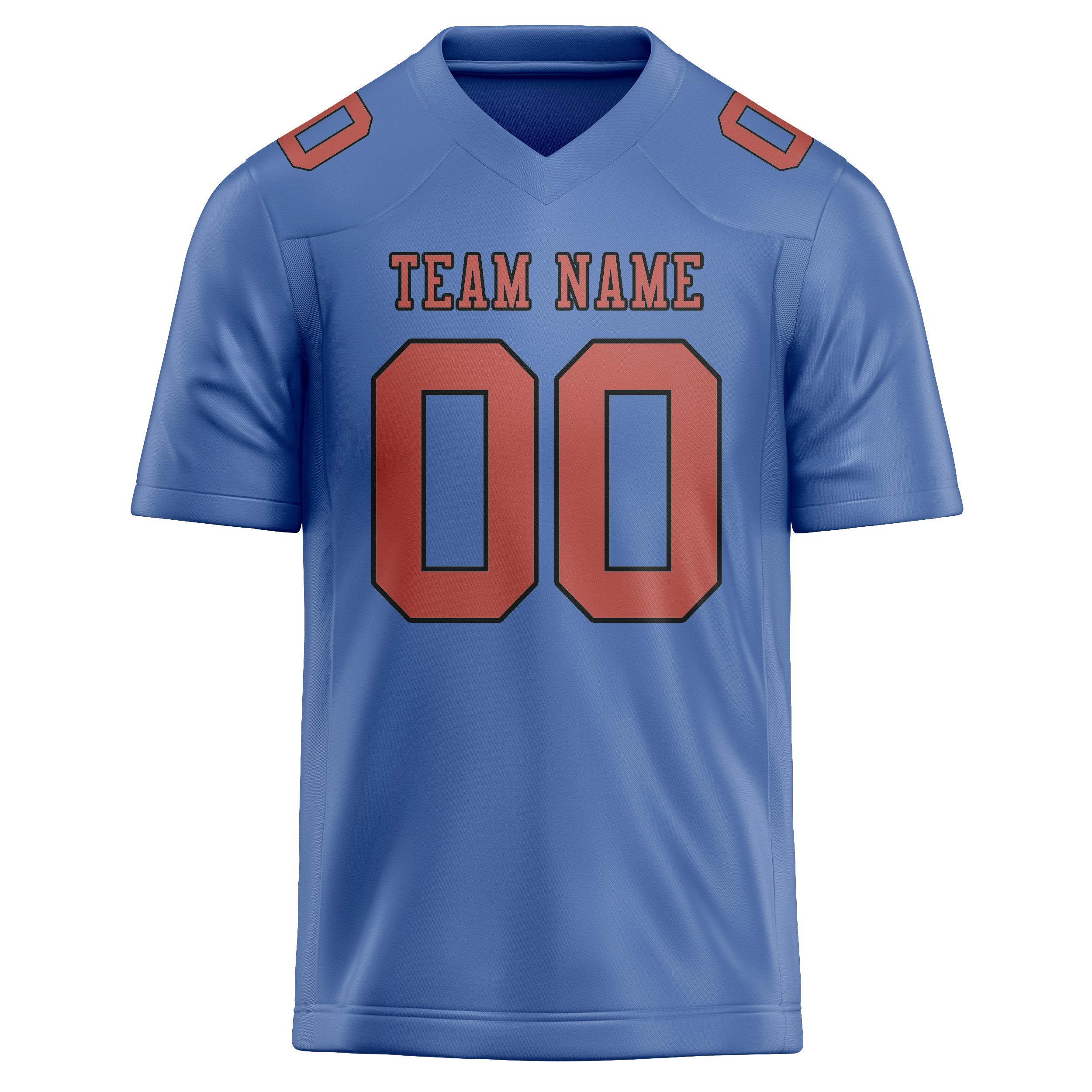 Custom Light Blue Copper Rose Football Jersey