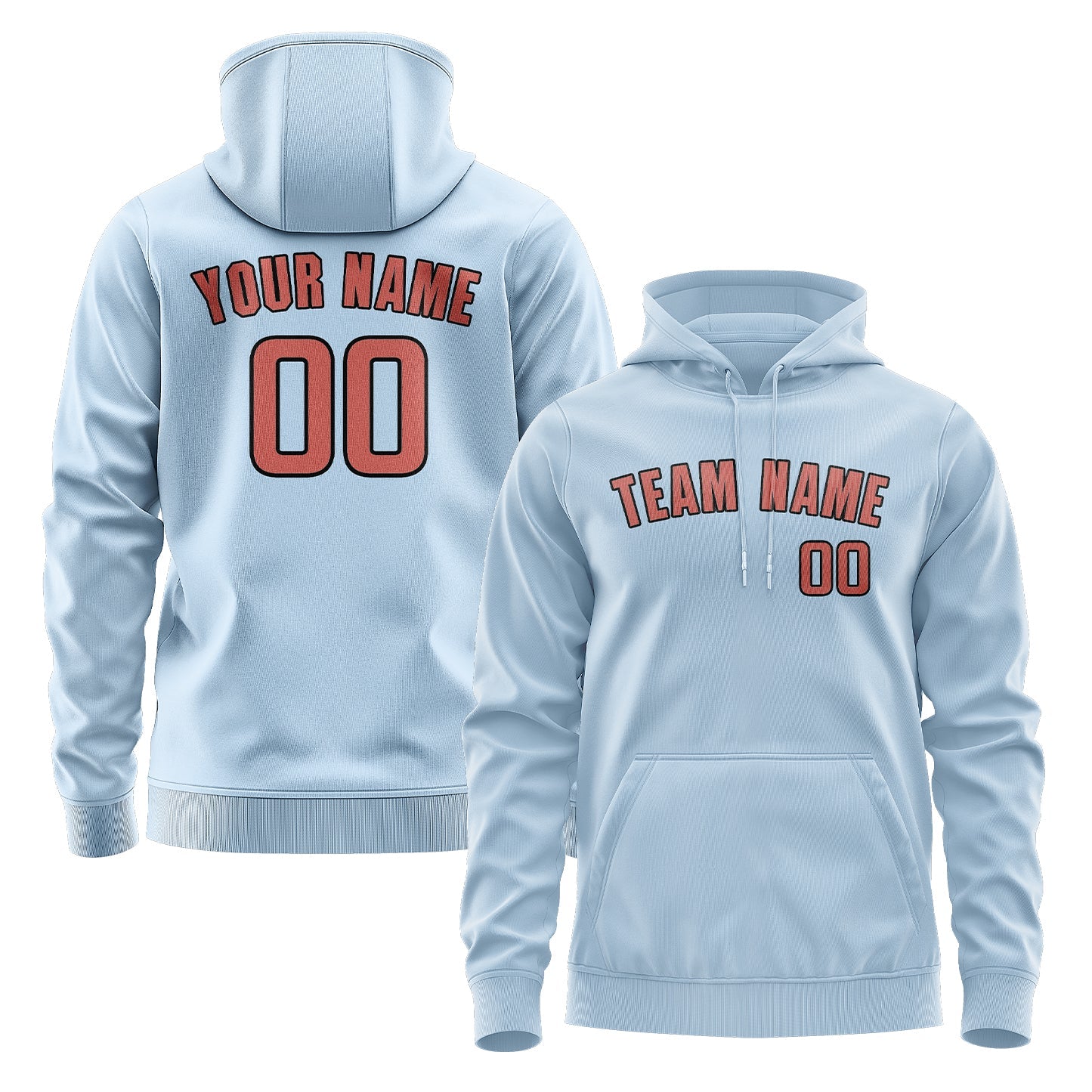 Custom Light Blue Copper Rose Hoodie