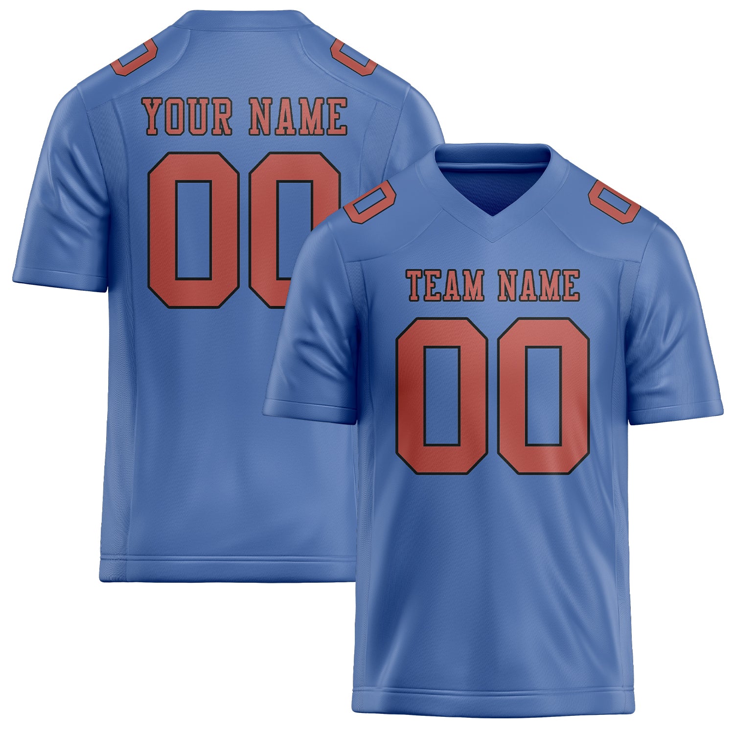 Custom Light Blue Copper Rose Football Jersey