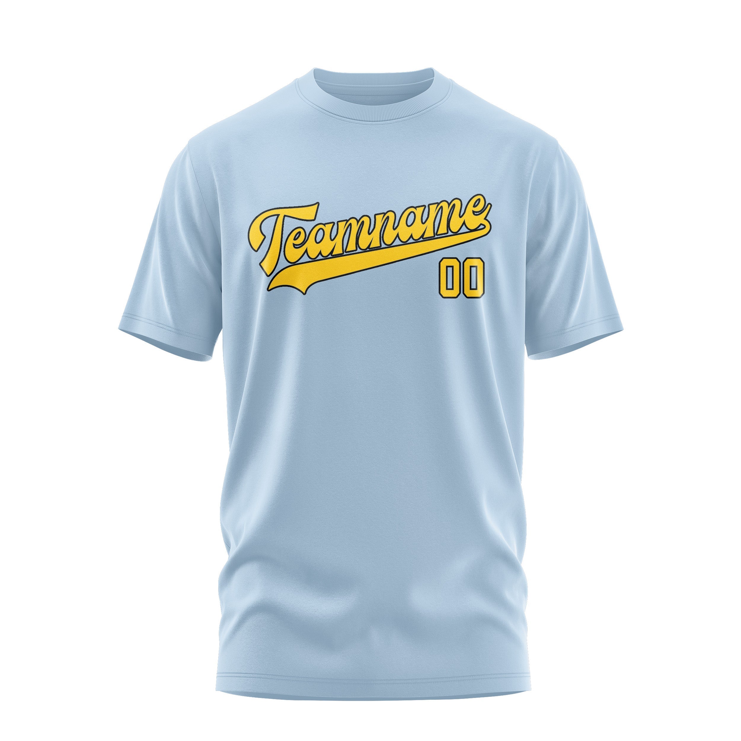 Custom Light Blue Gold T-Shirt