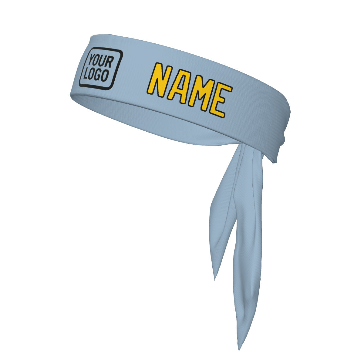 Custom Light Blue Gold Headband