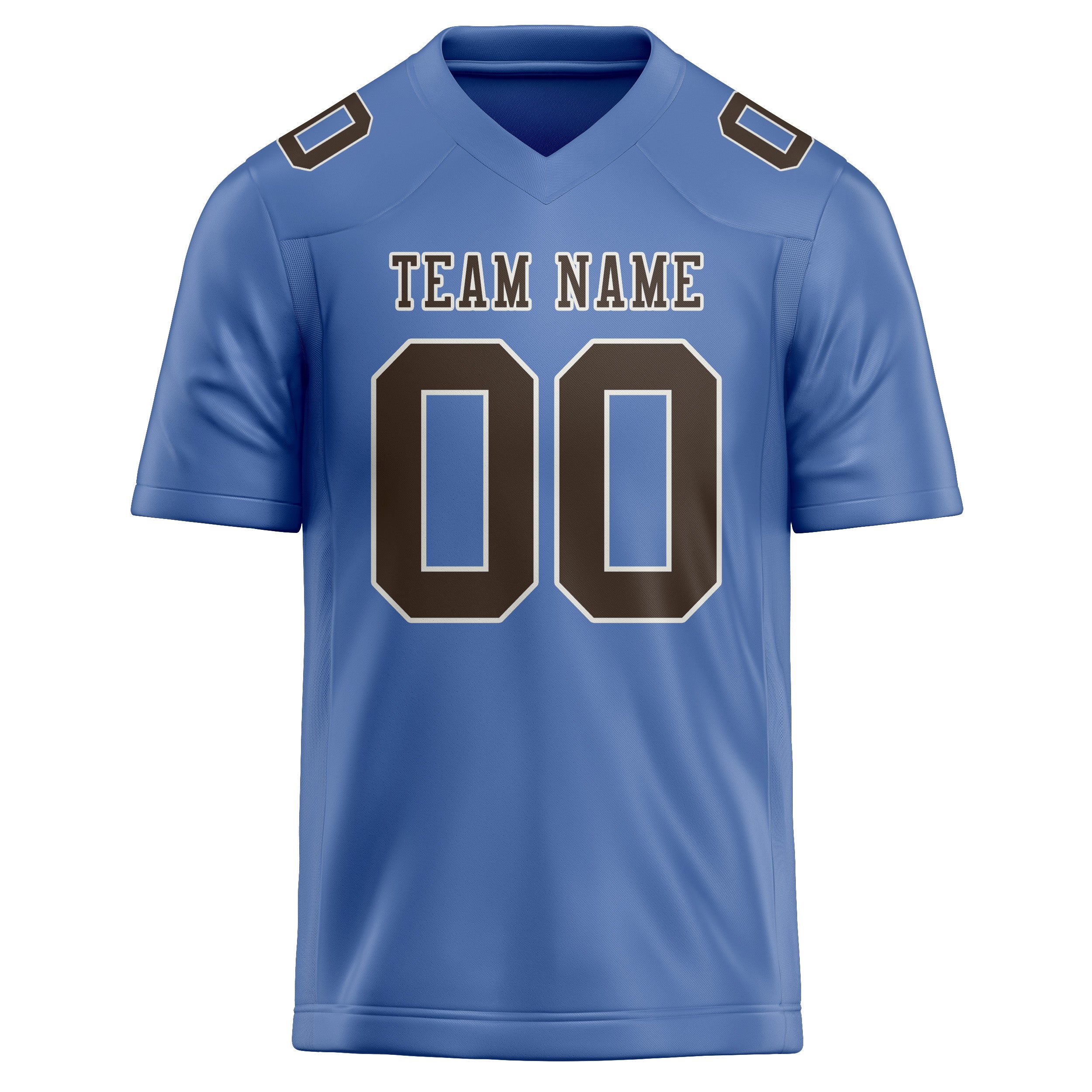 Custom Light Blue Brown Football Jersey