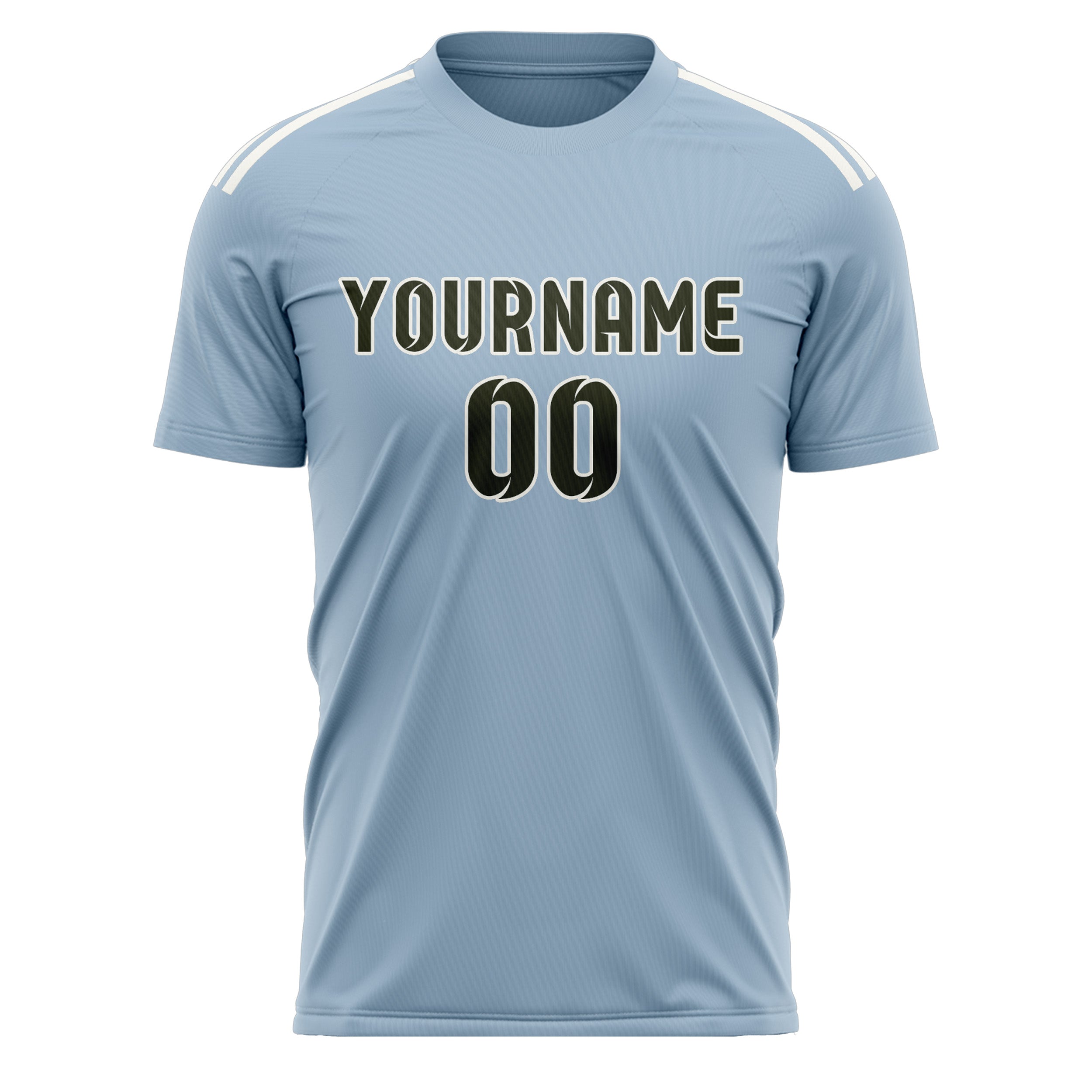 Custom Light Blue Olive Soccer Jersey