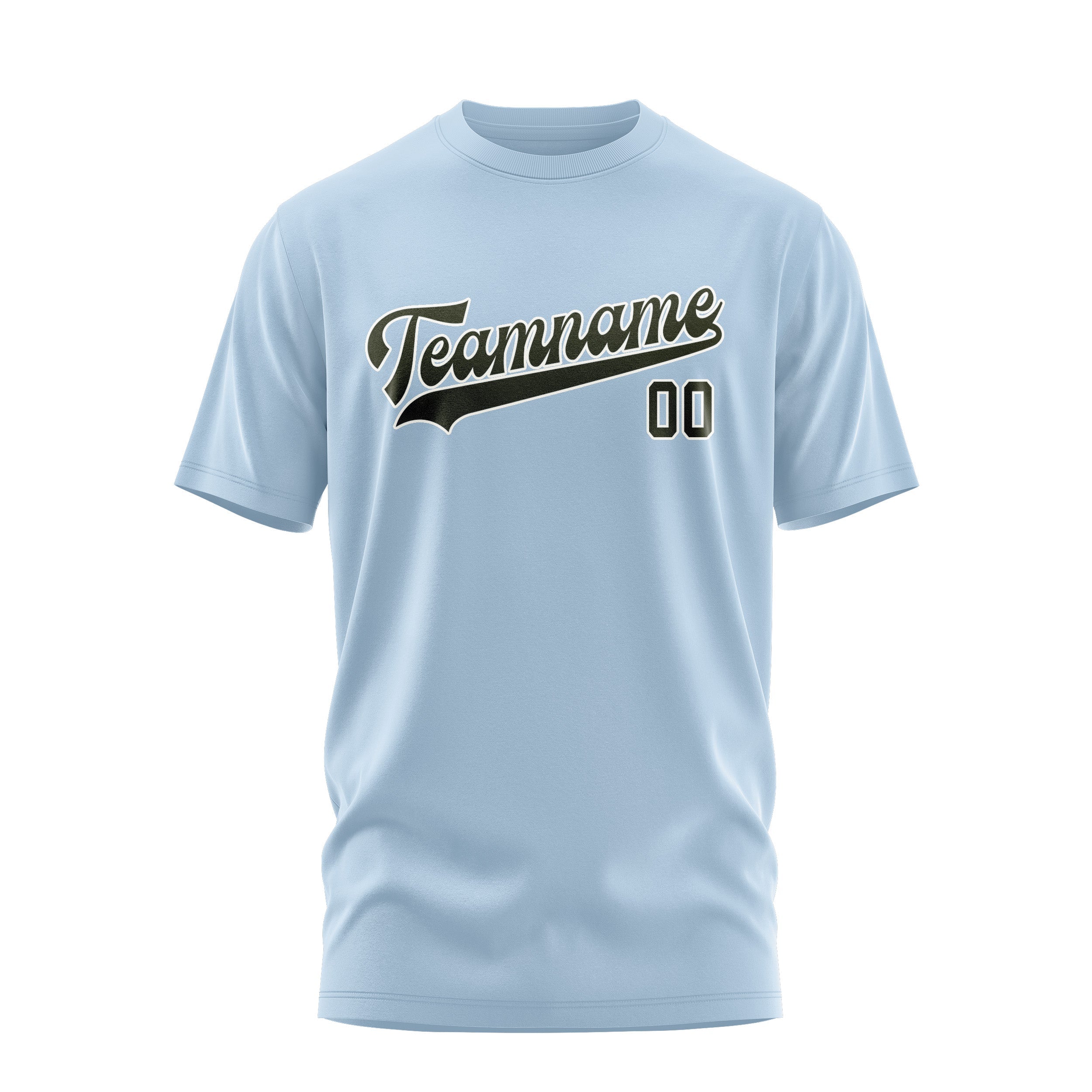 Custom Light Blue Olive T-Shirt