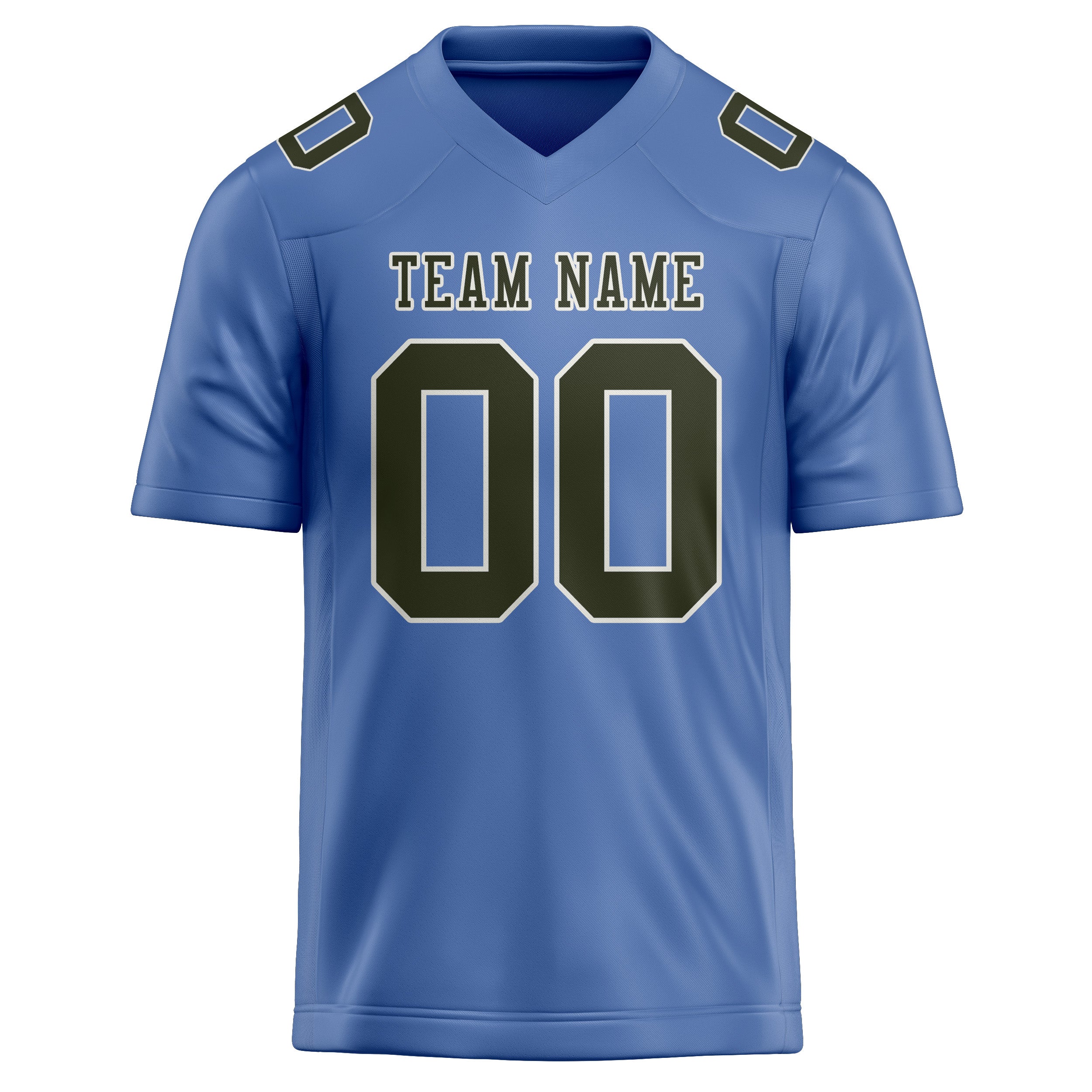 Custom Light Blue Olive Football Jersey