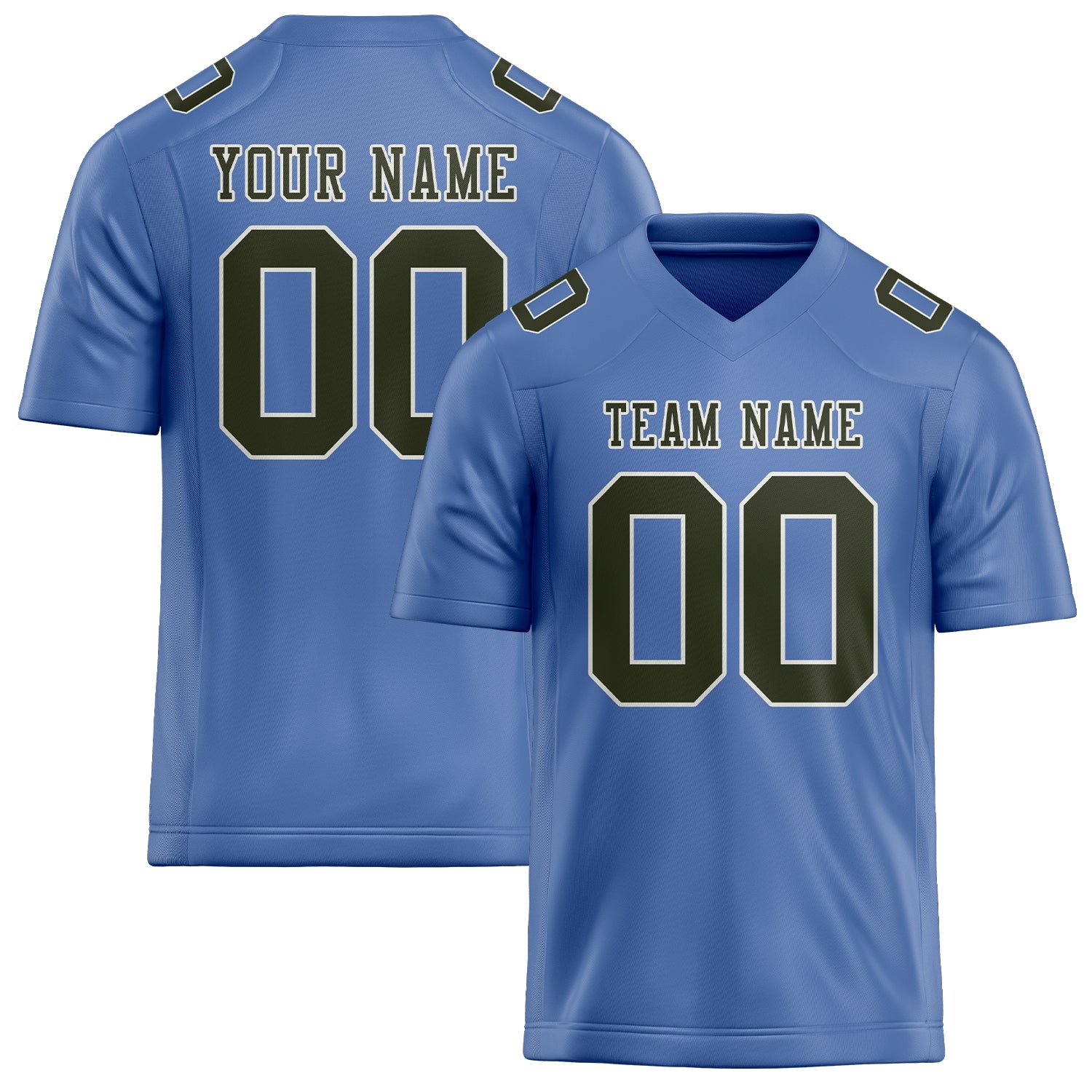 Custom Light Blue Olive Football Jersey