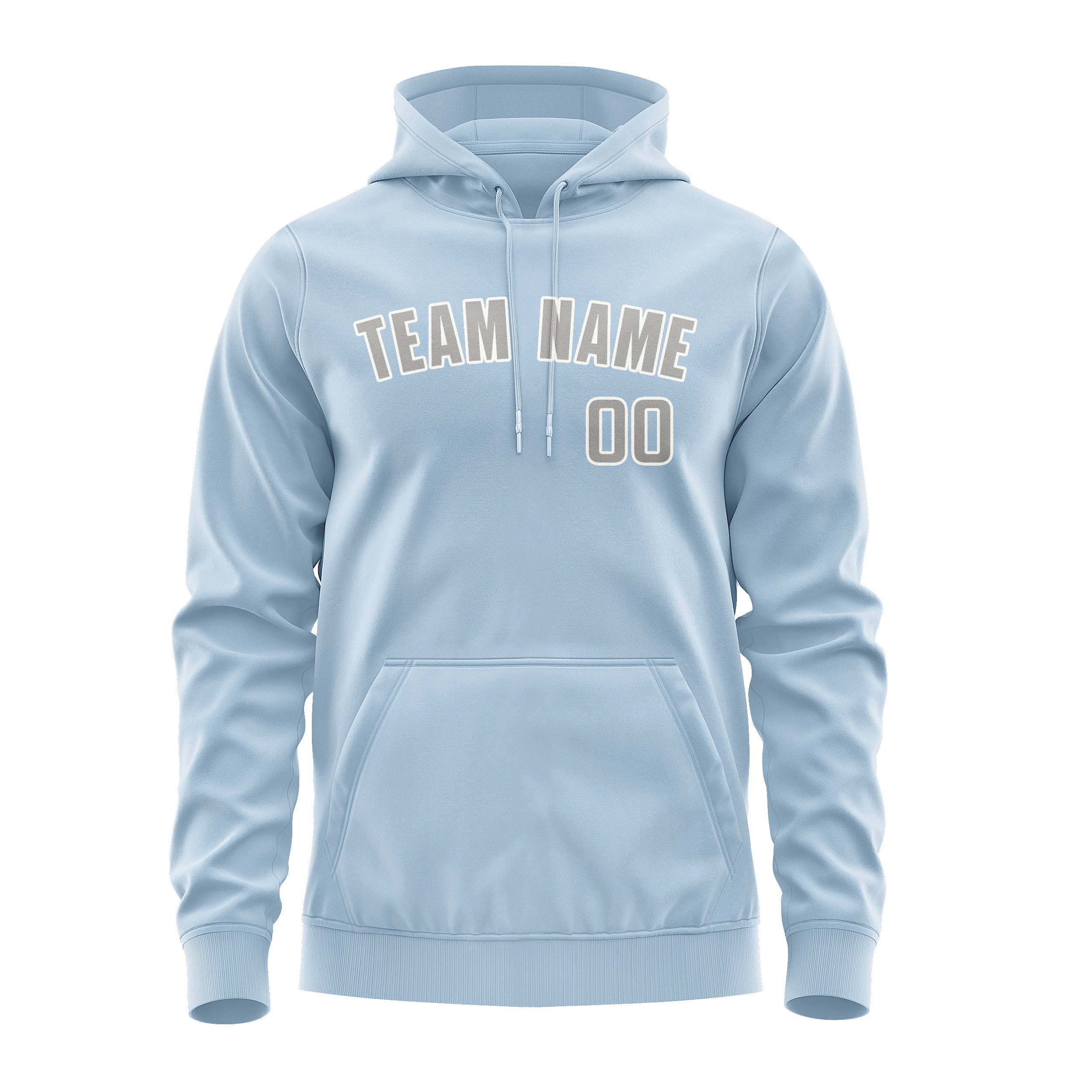 Custom Light Blue Gray Hoodie