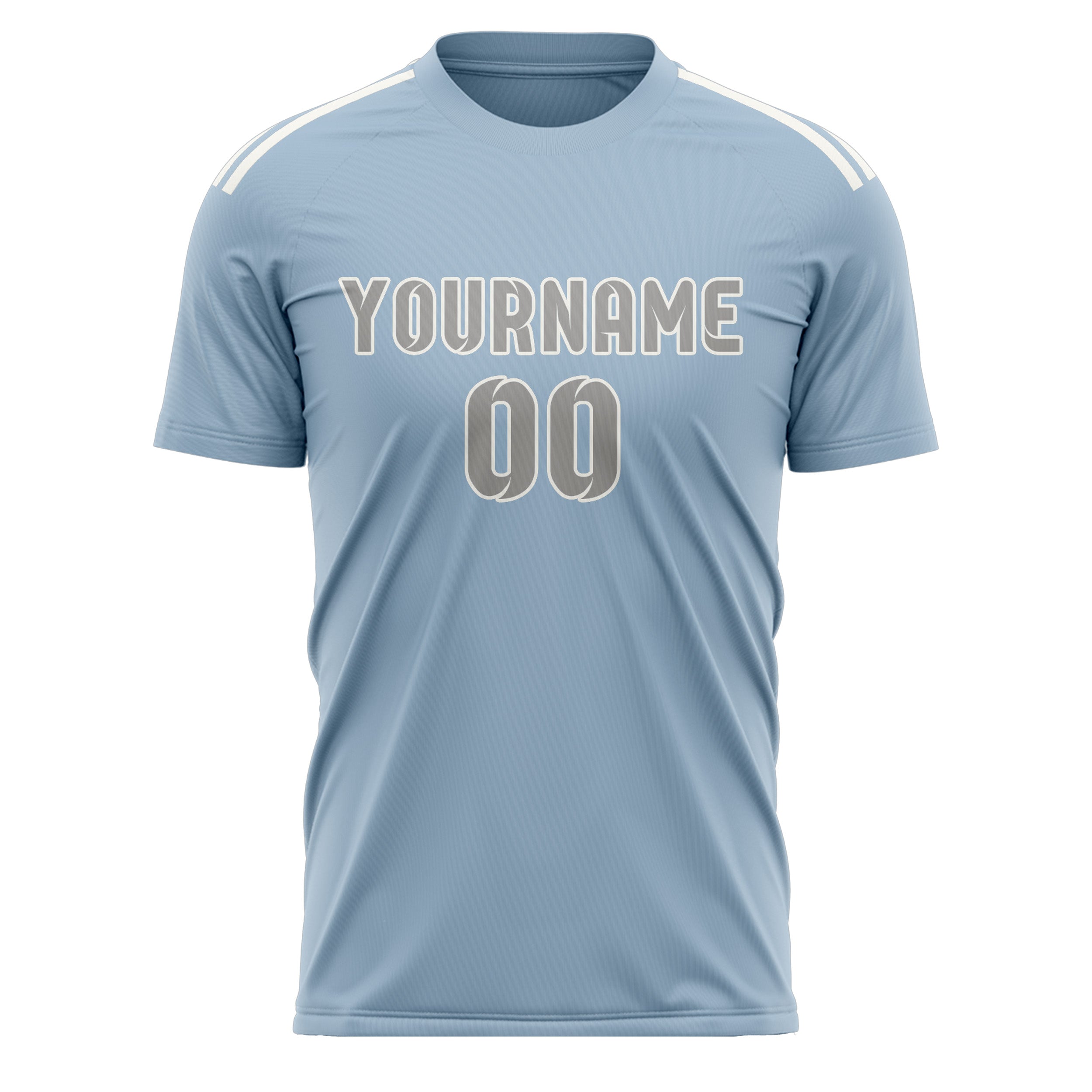 Custom Light Blue Gray Soccer Jersey