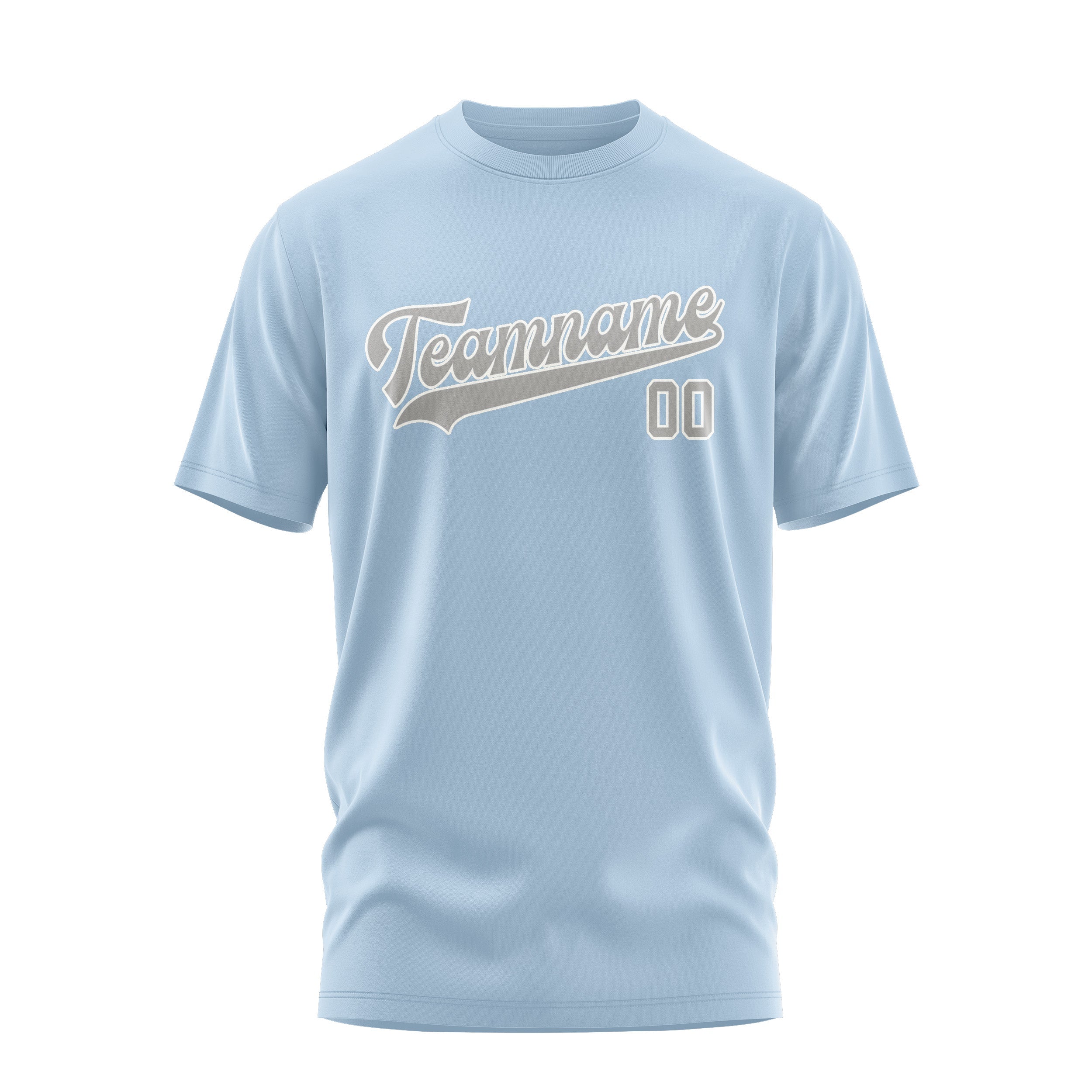 Custom Light Blue Gray T-Shirt