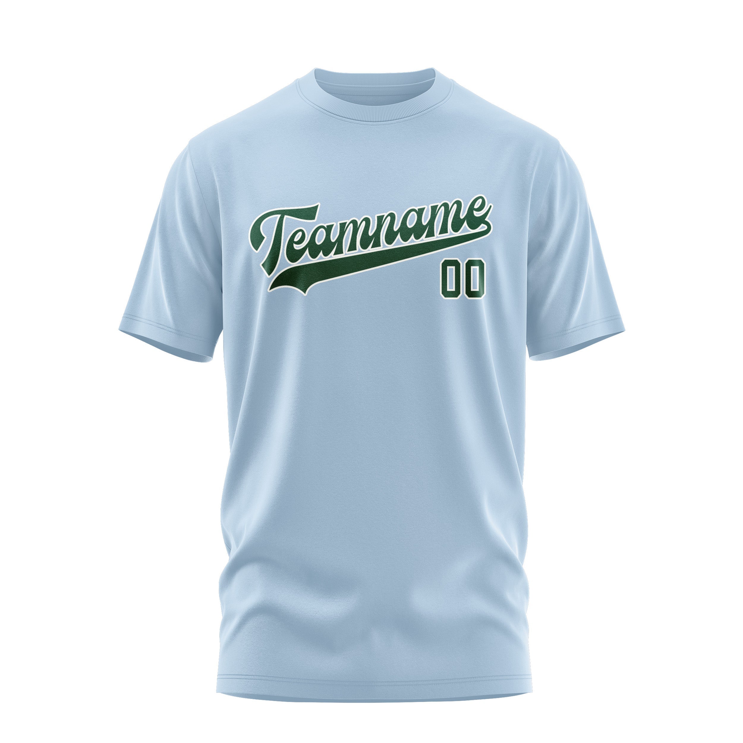 Custom Light Blue Green T-Shirt