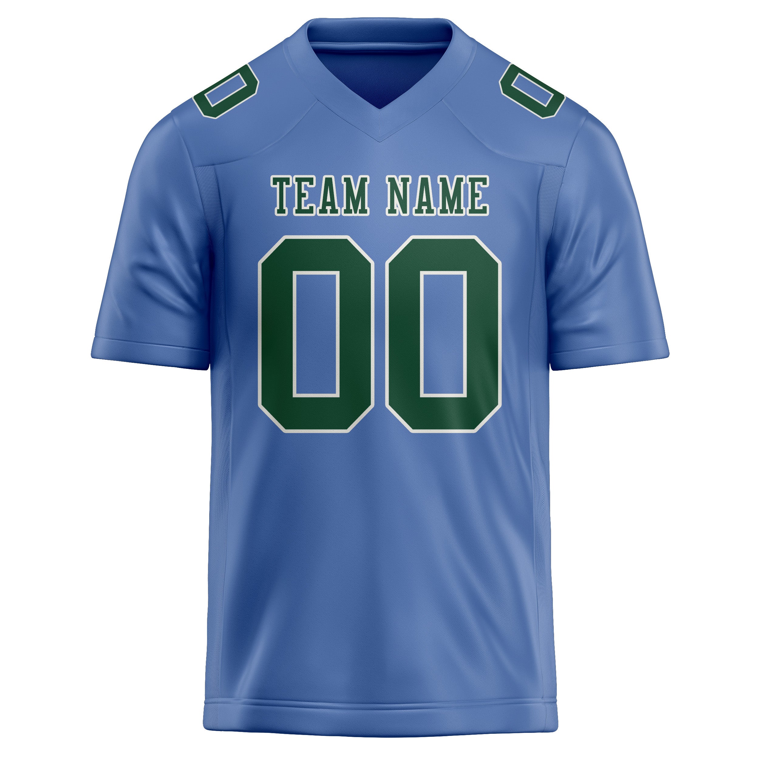 Custom Light Blue Green Football Jersey