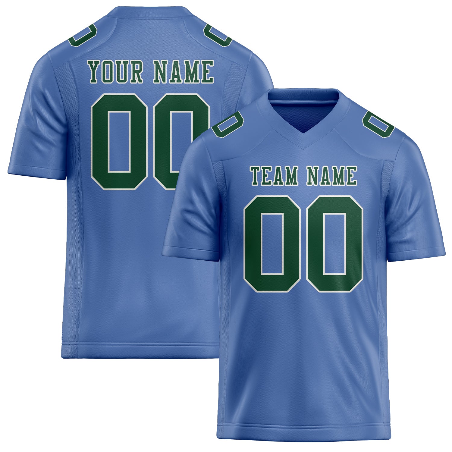 Custom Light Blue Green Football Jersey