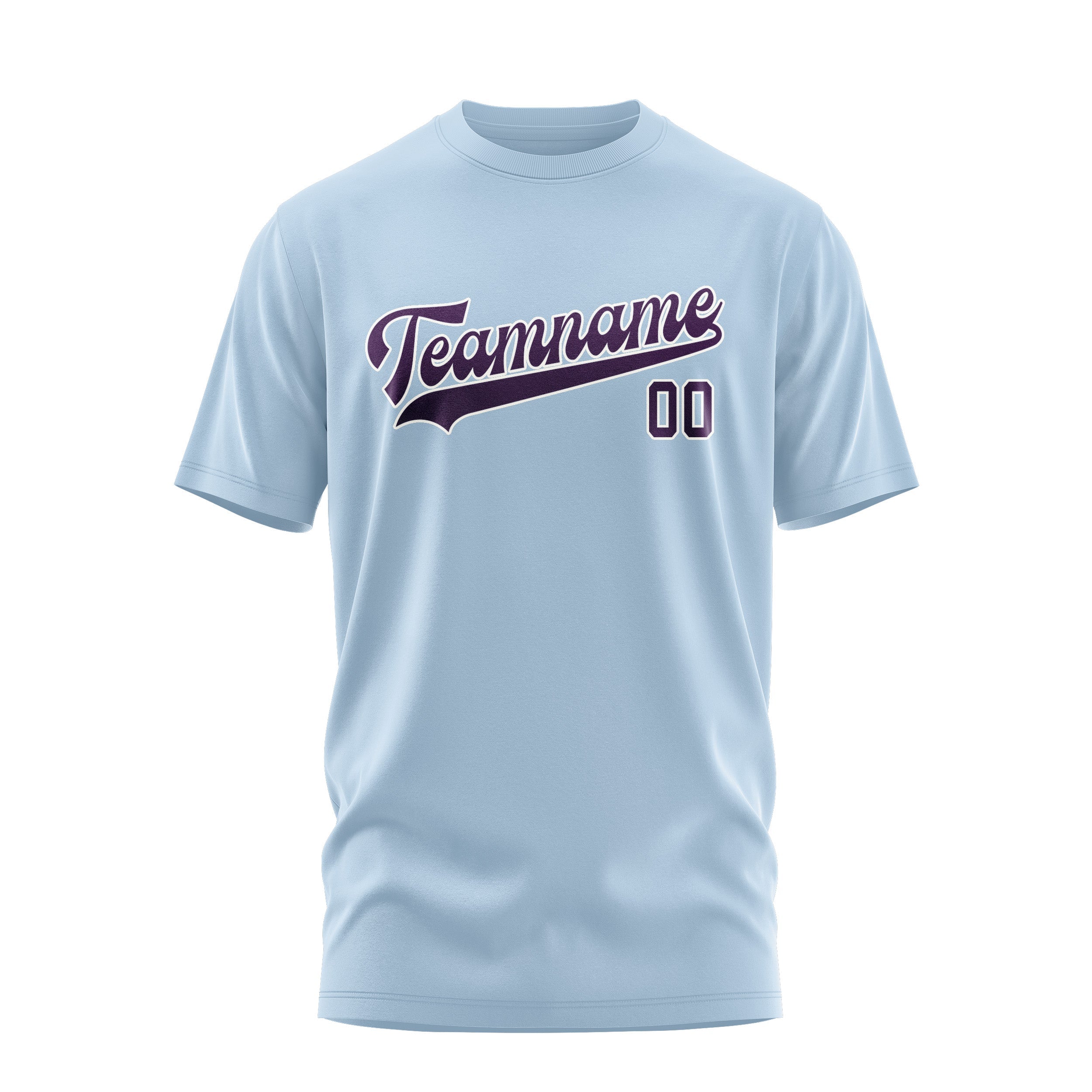 Custom Light Blue Purple T-Shirt