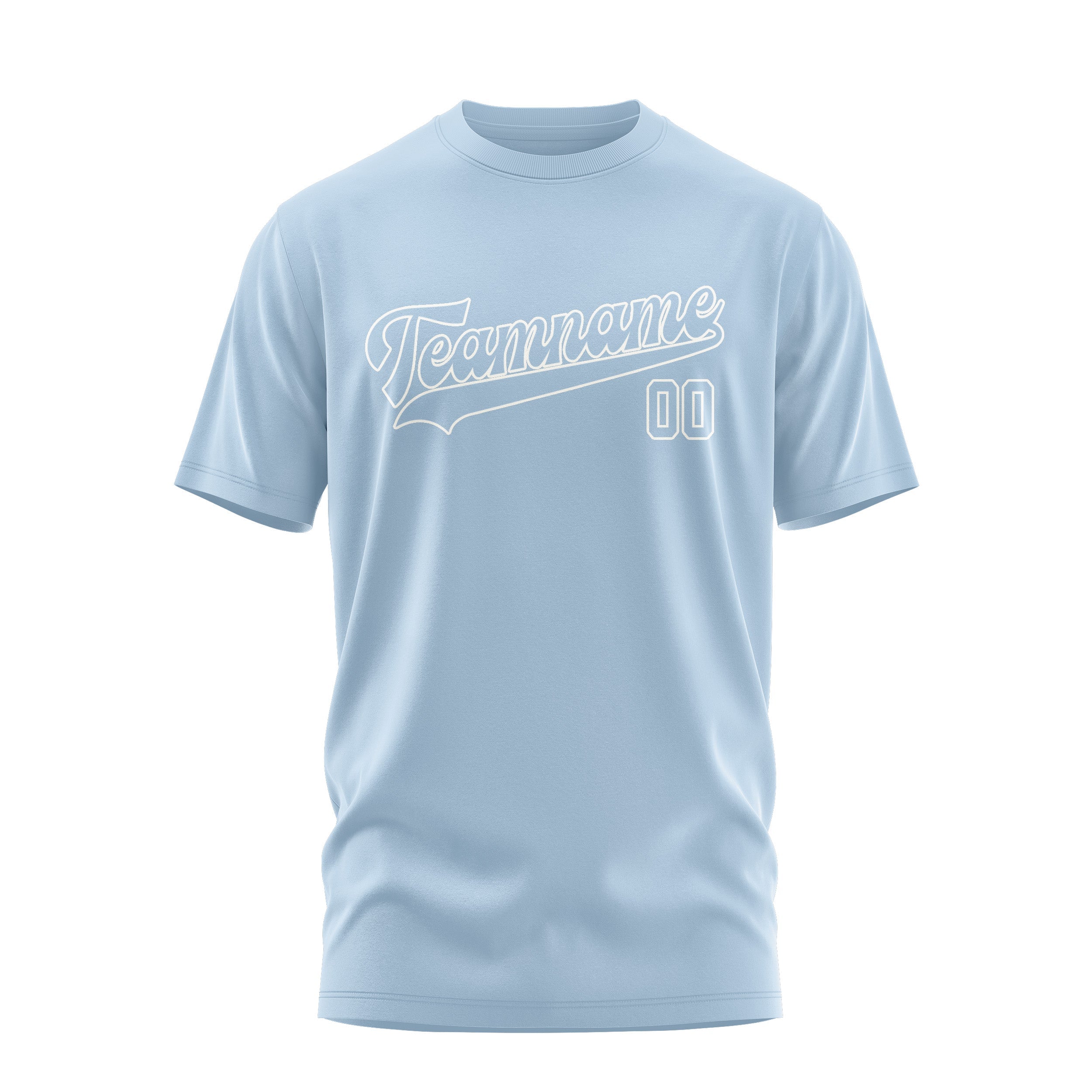 Custom Light Blue Light Blue T-Shirt