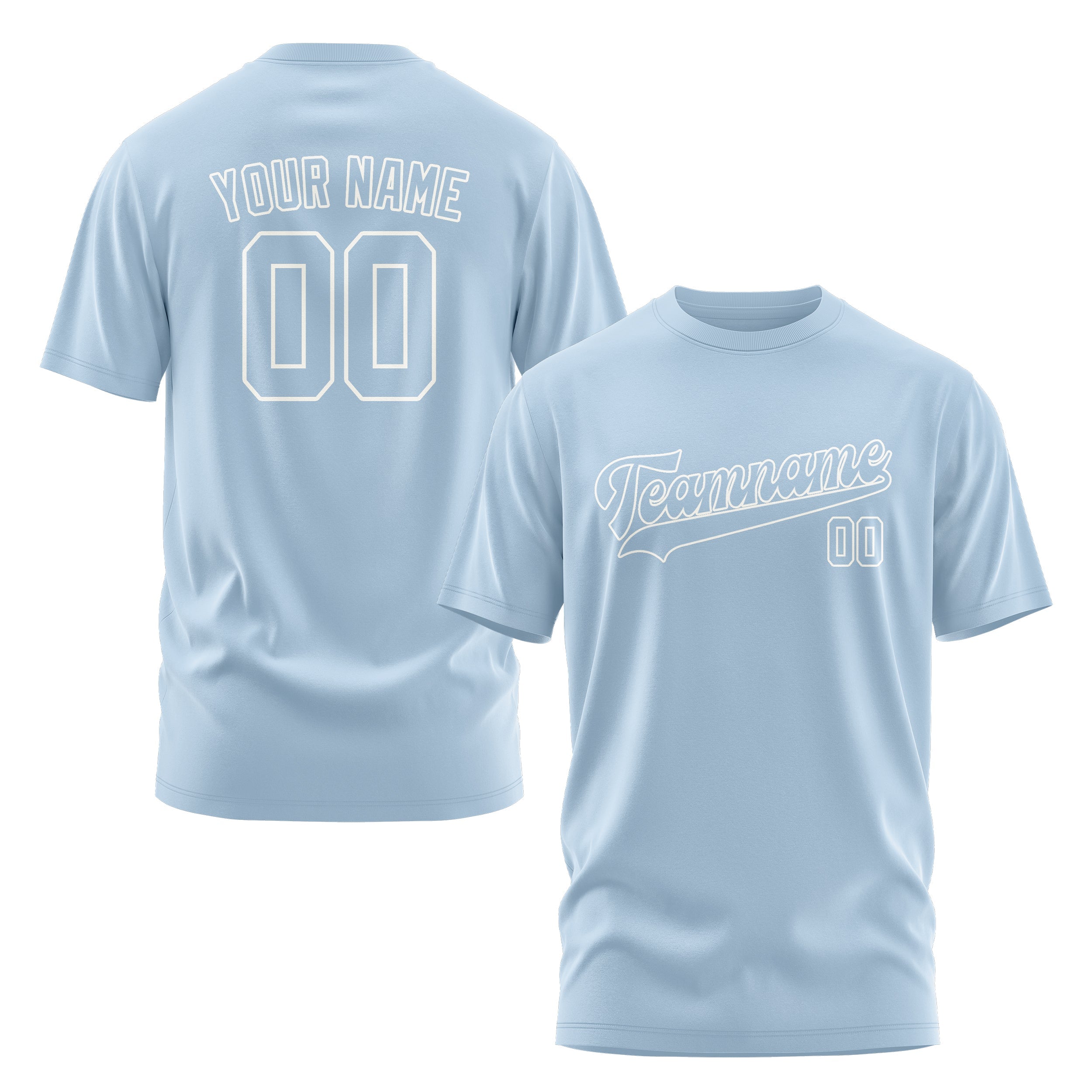 Custom Light Blue Light Blue T-Shirt