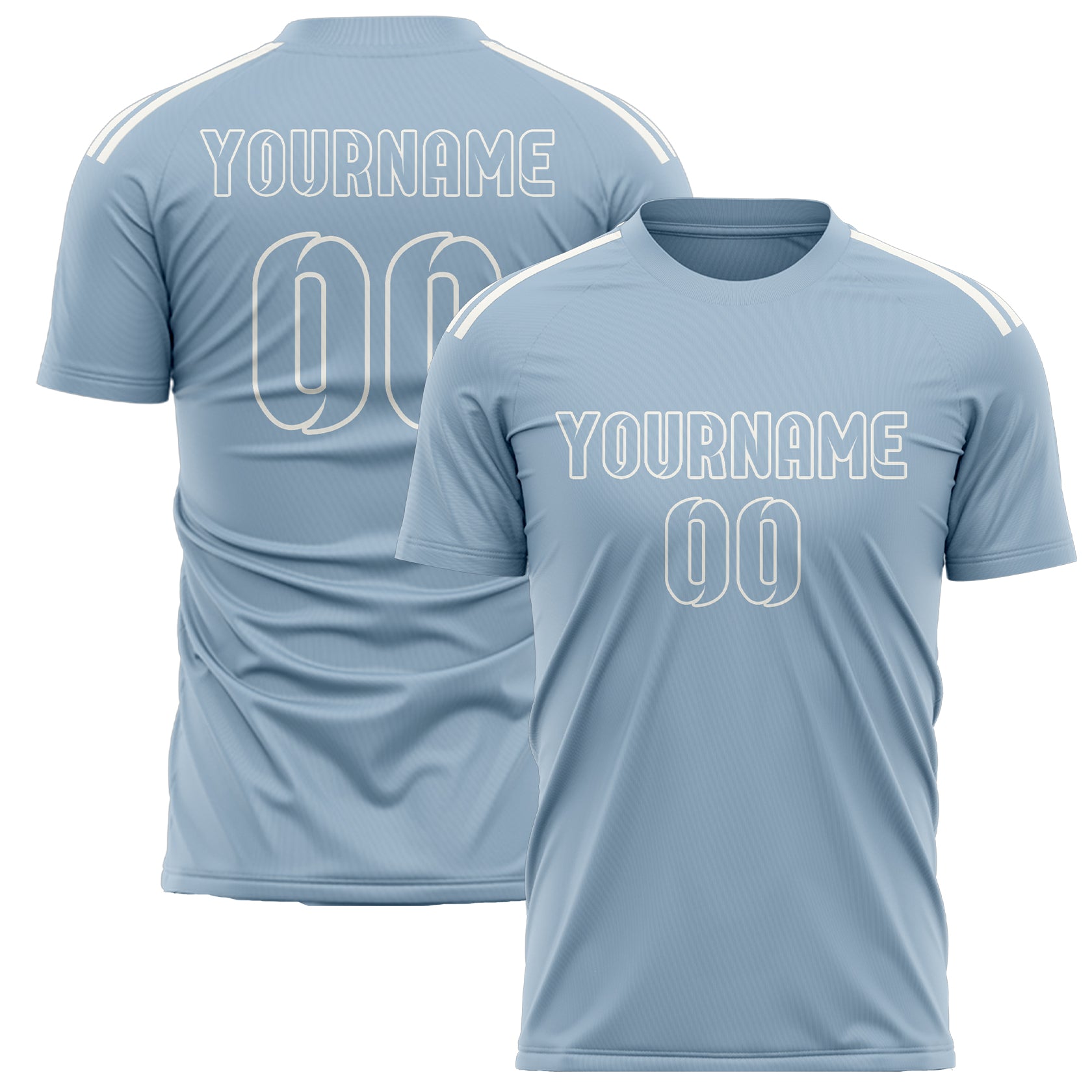 Custom Light Blue Light Blue Soccer Jersey