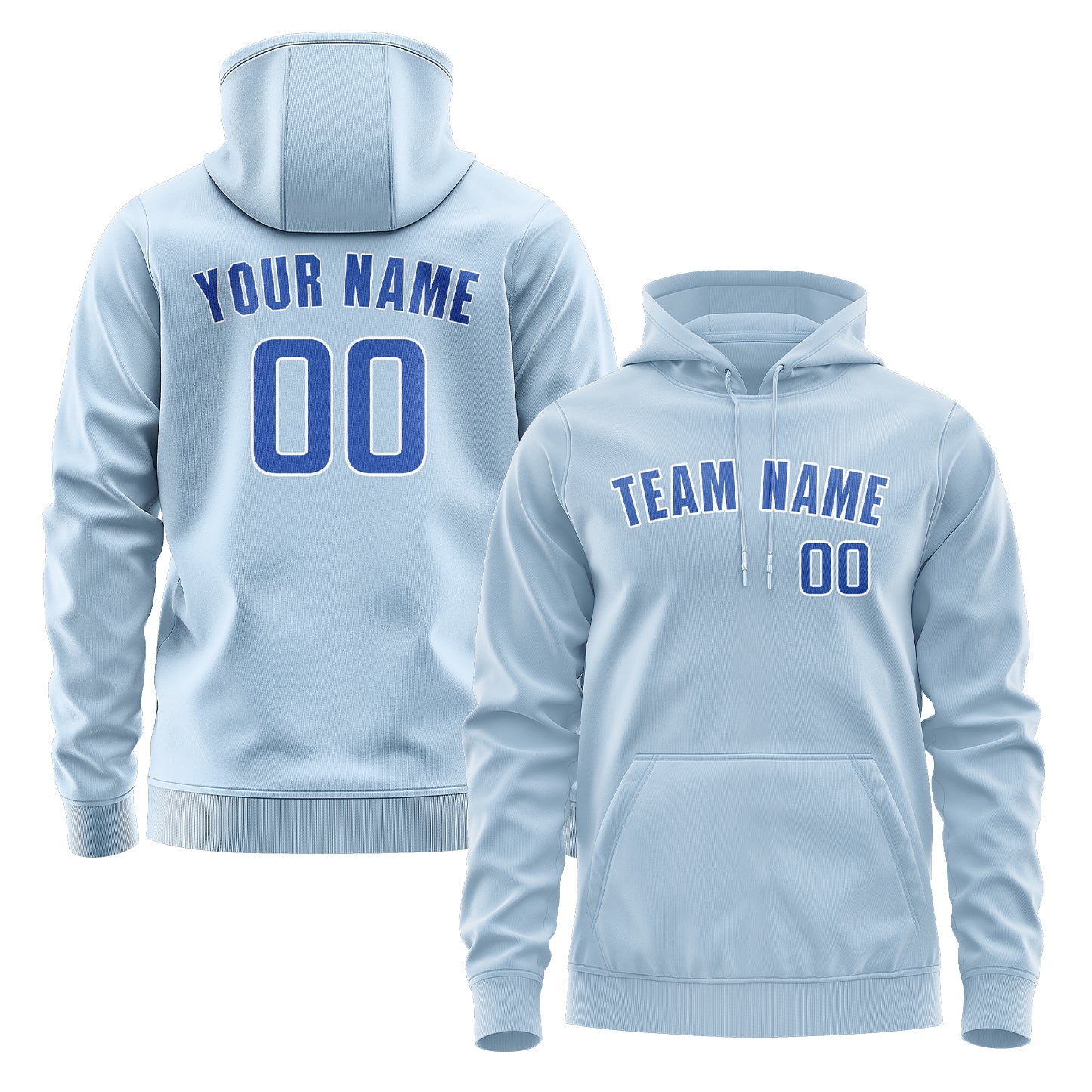 Custom Light Blue Sky Blue Hoodie