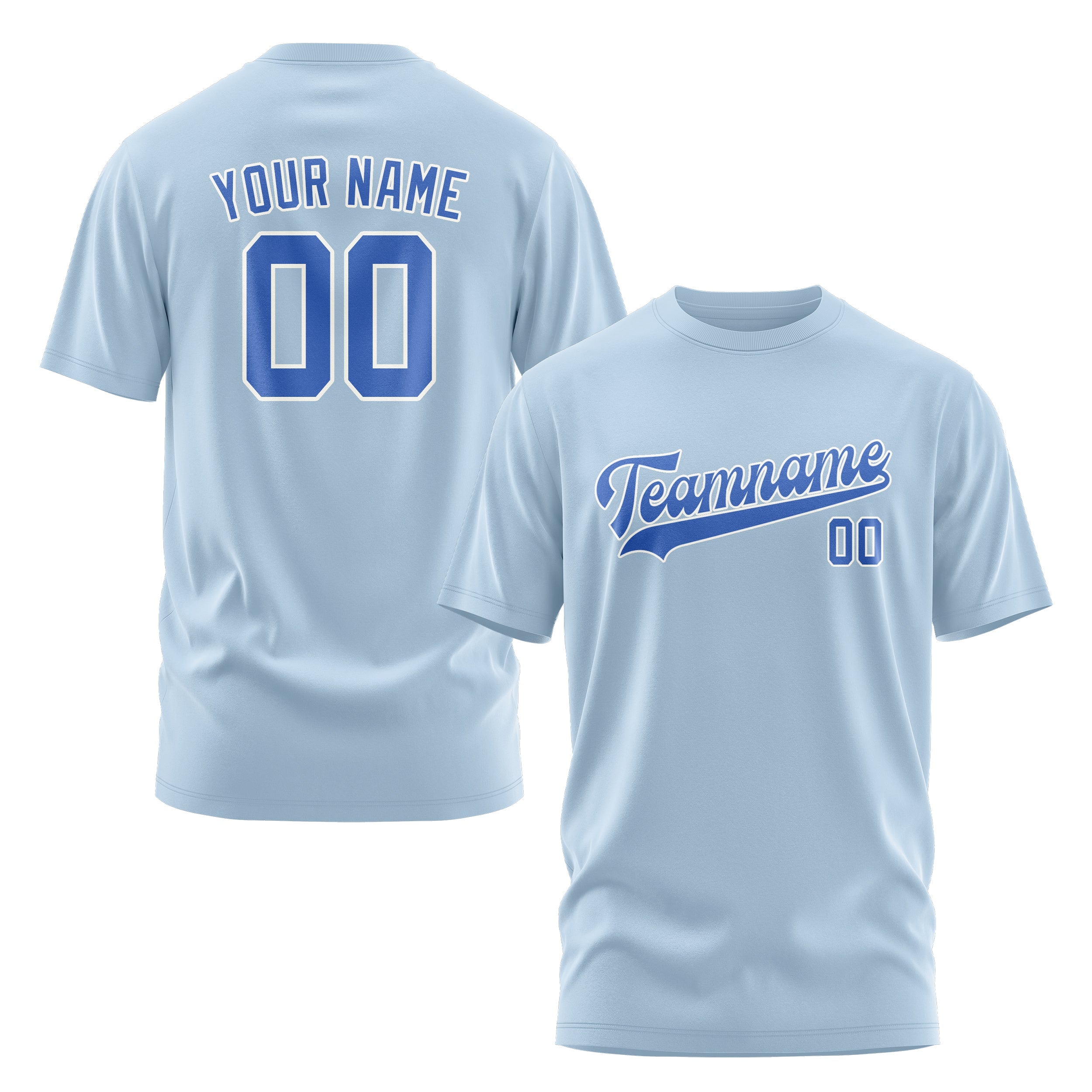 Custom Light Blue Sky Blue T-Shirt