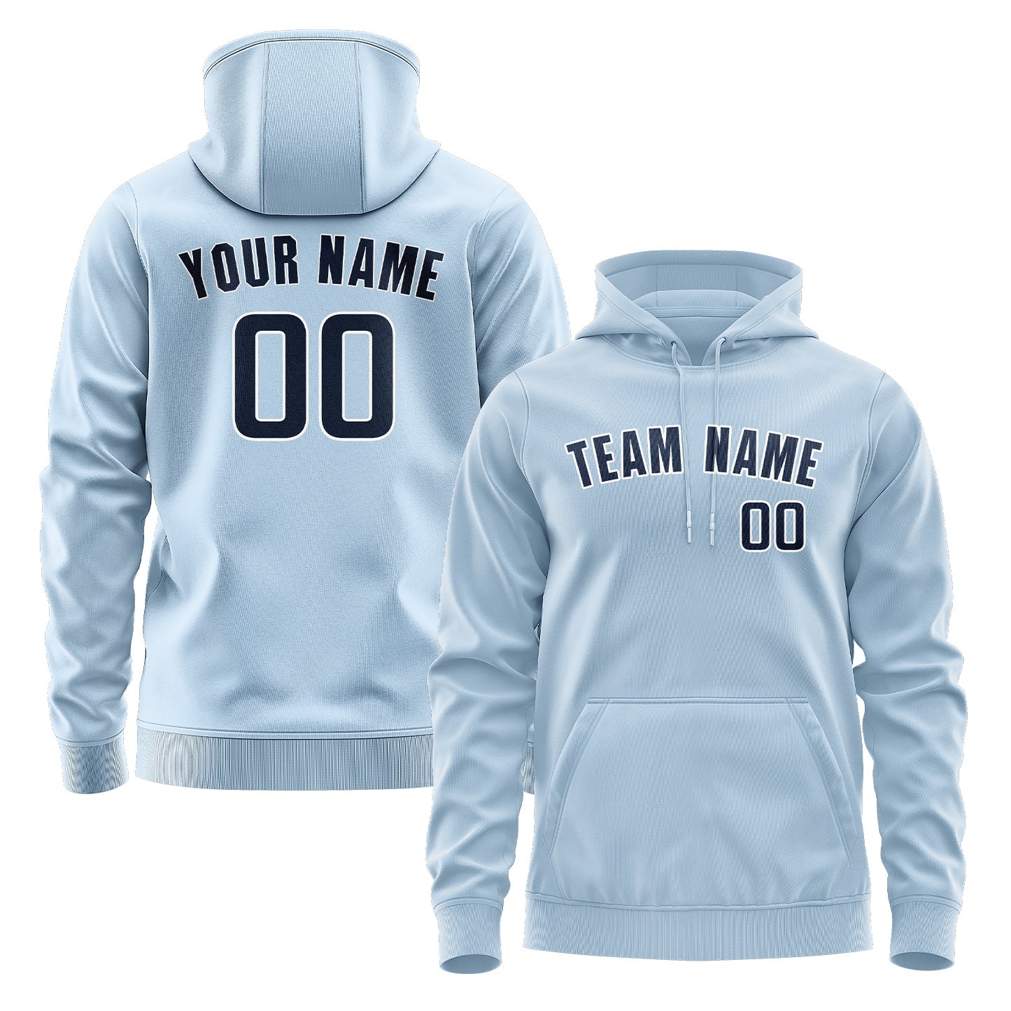 Custom Light Blue Blue Hoodie