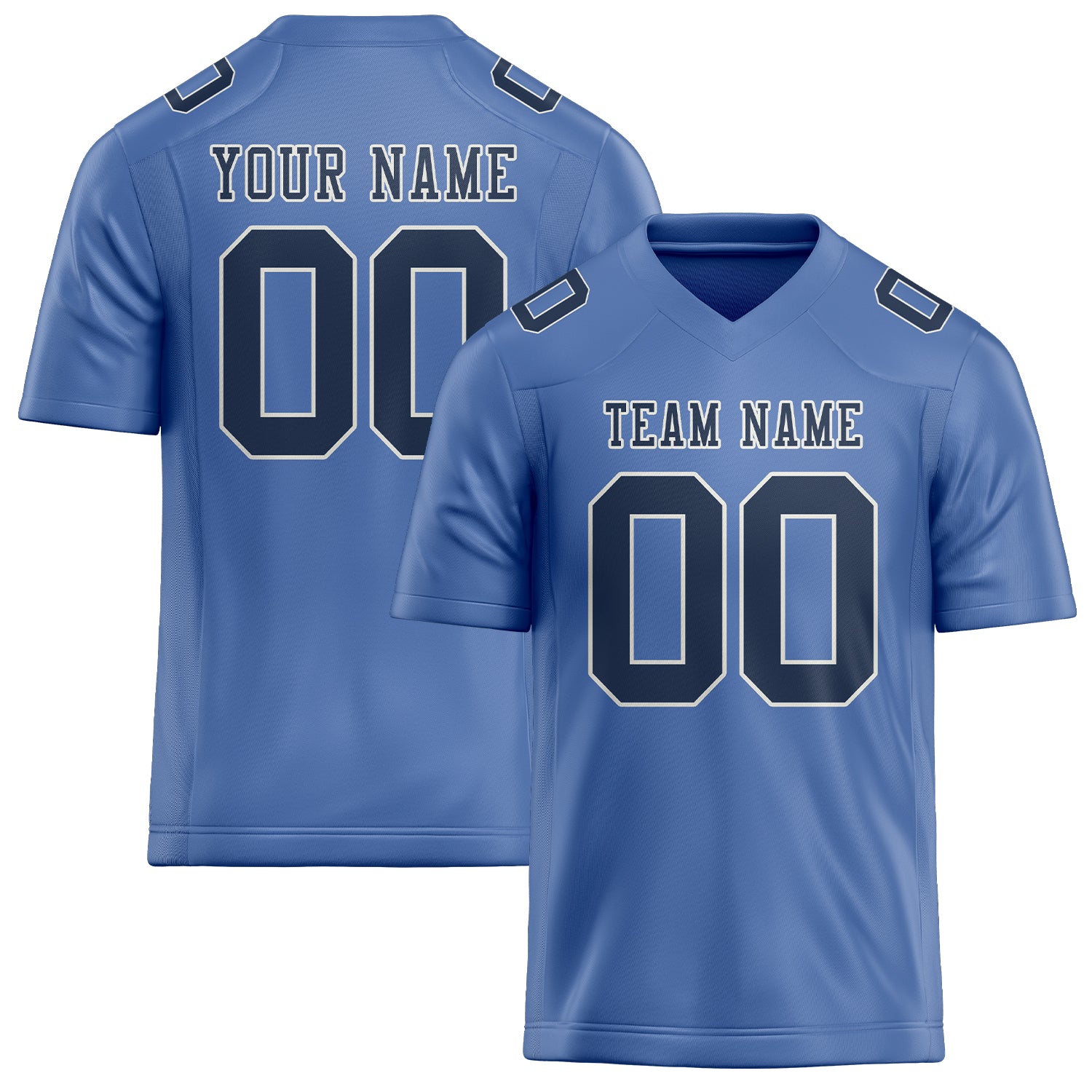 Custom Light Blue Blue Football Jersey