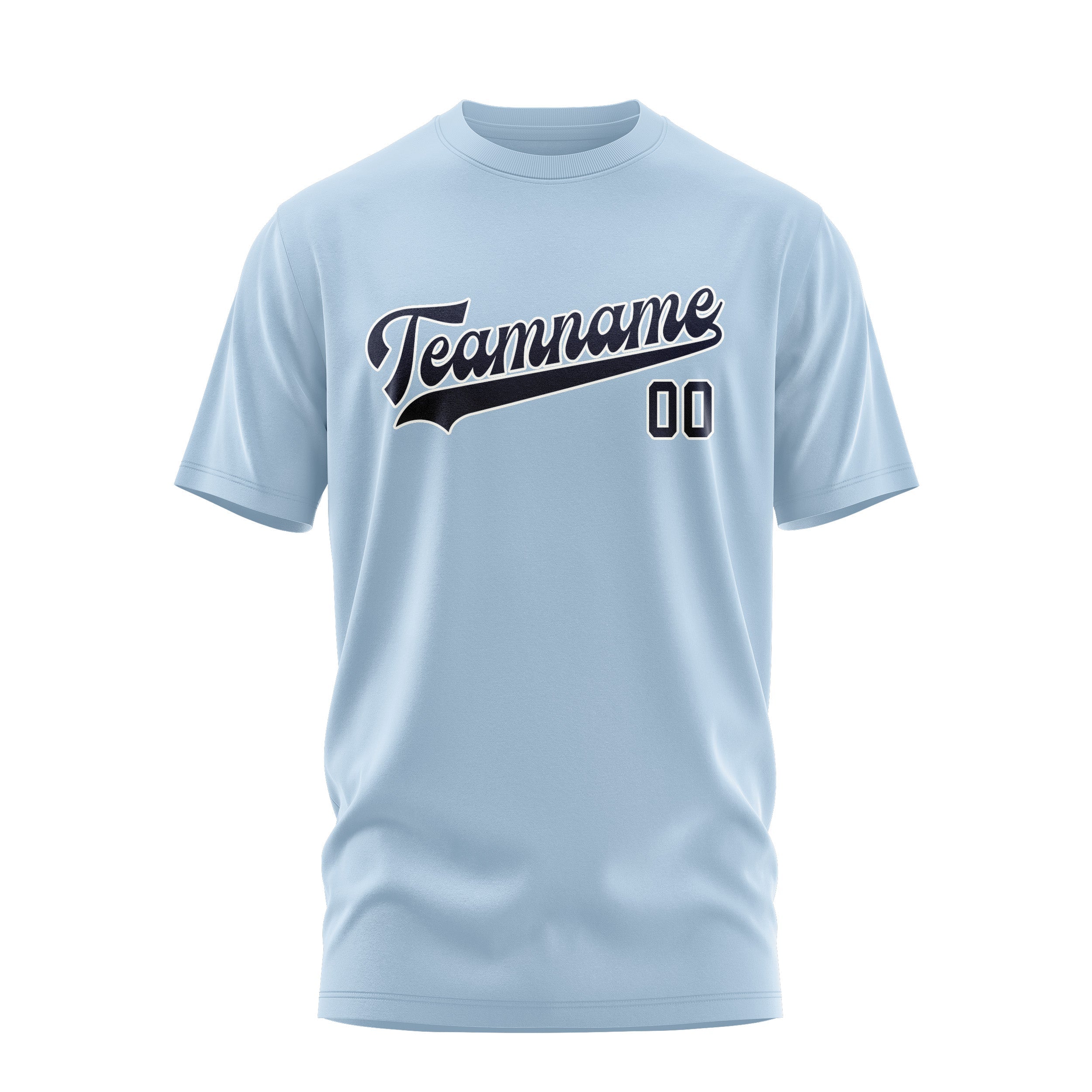 Custom Light Blue Navy T-Shirt