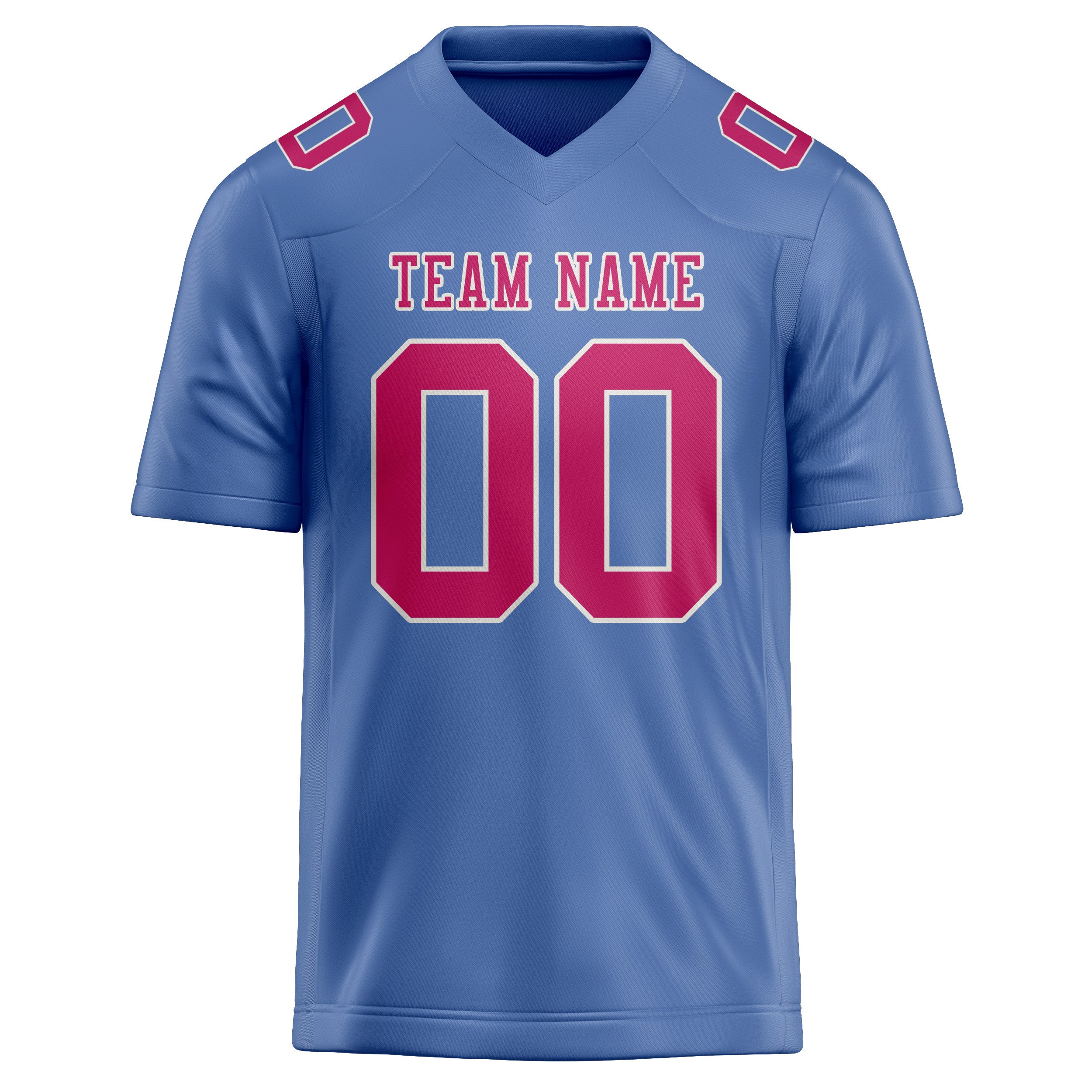 Custom Light Blue Pink Football Jersey