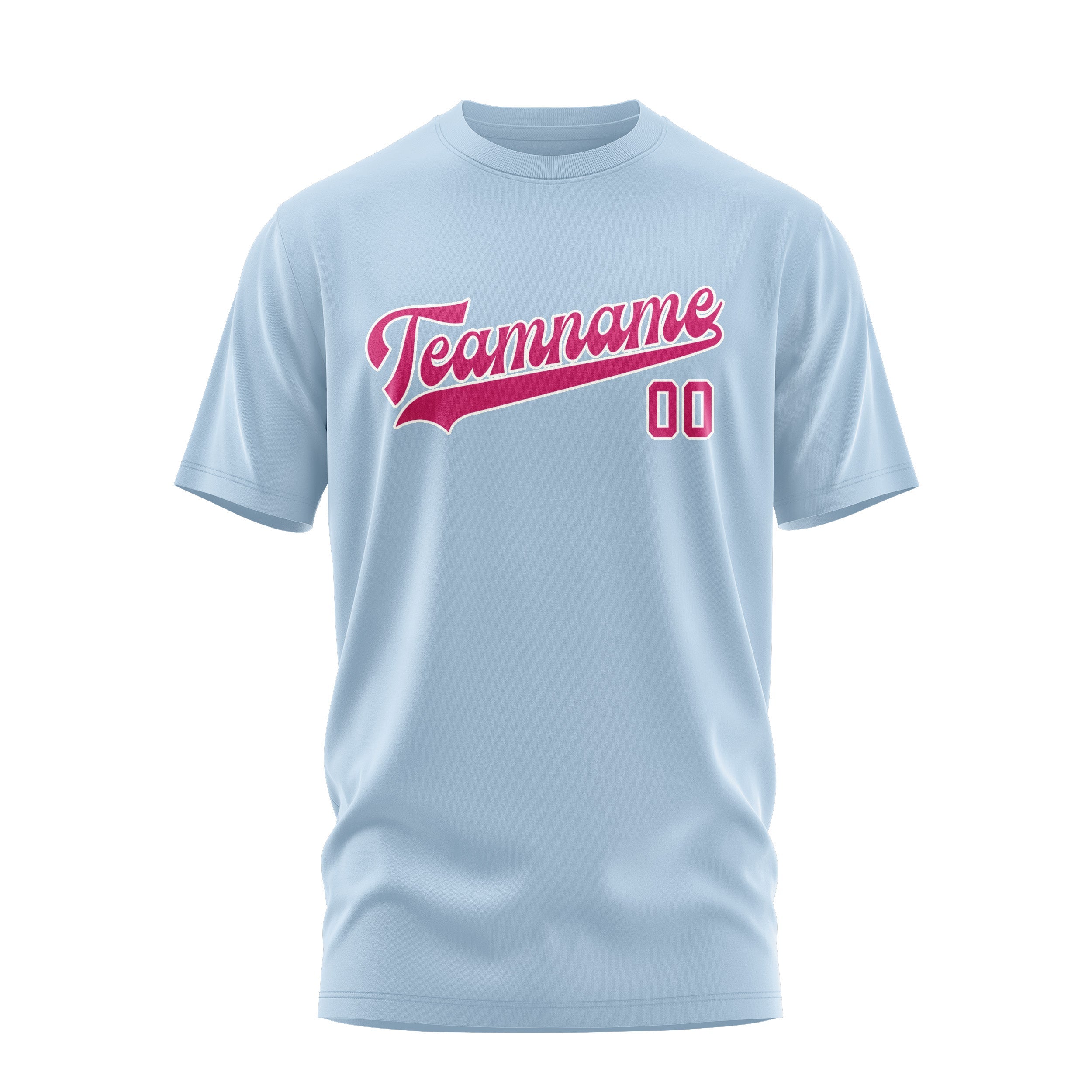 Custom Light Blue Pink T-Shirt