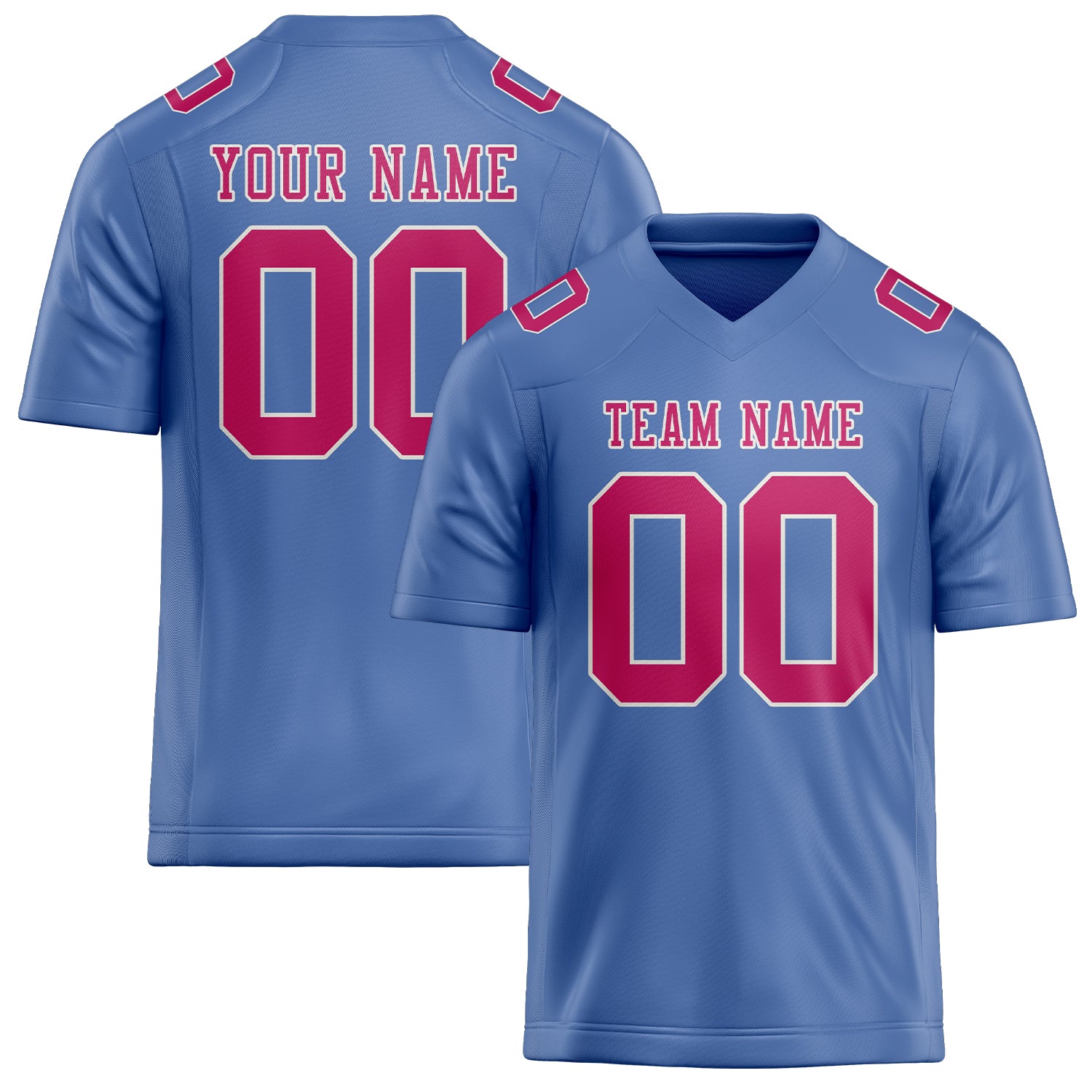 Custom Light Blue Pink Football Jersey