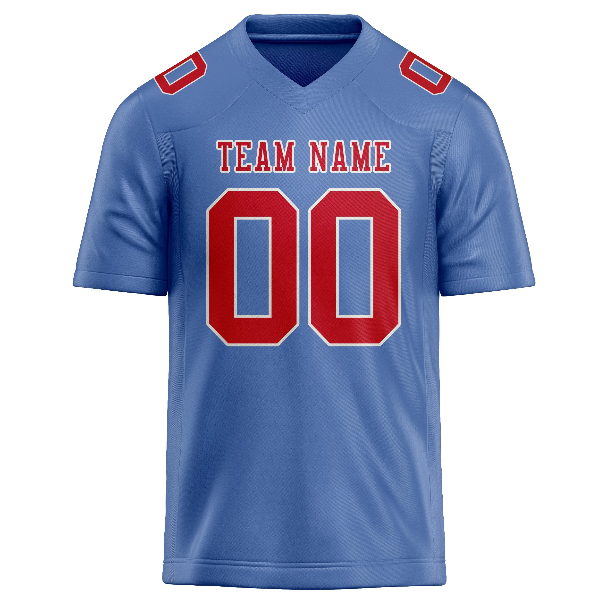 Custom Light Blue Red Football Jersey