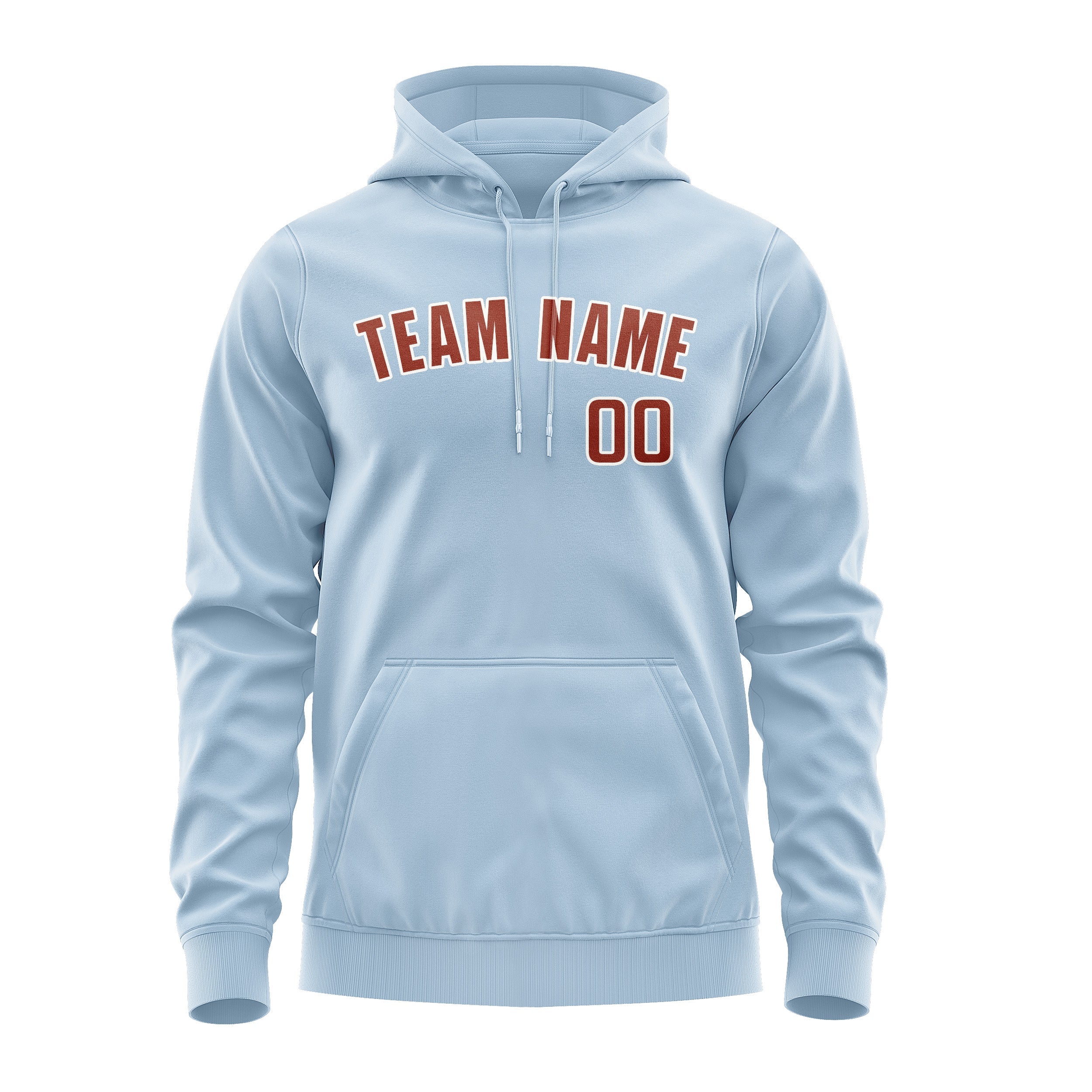 Custom Light Blue Coral Red Hoodie
