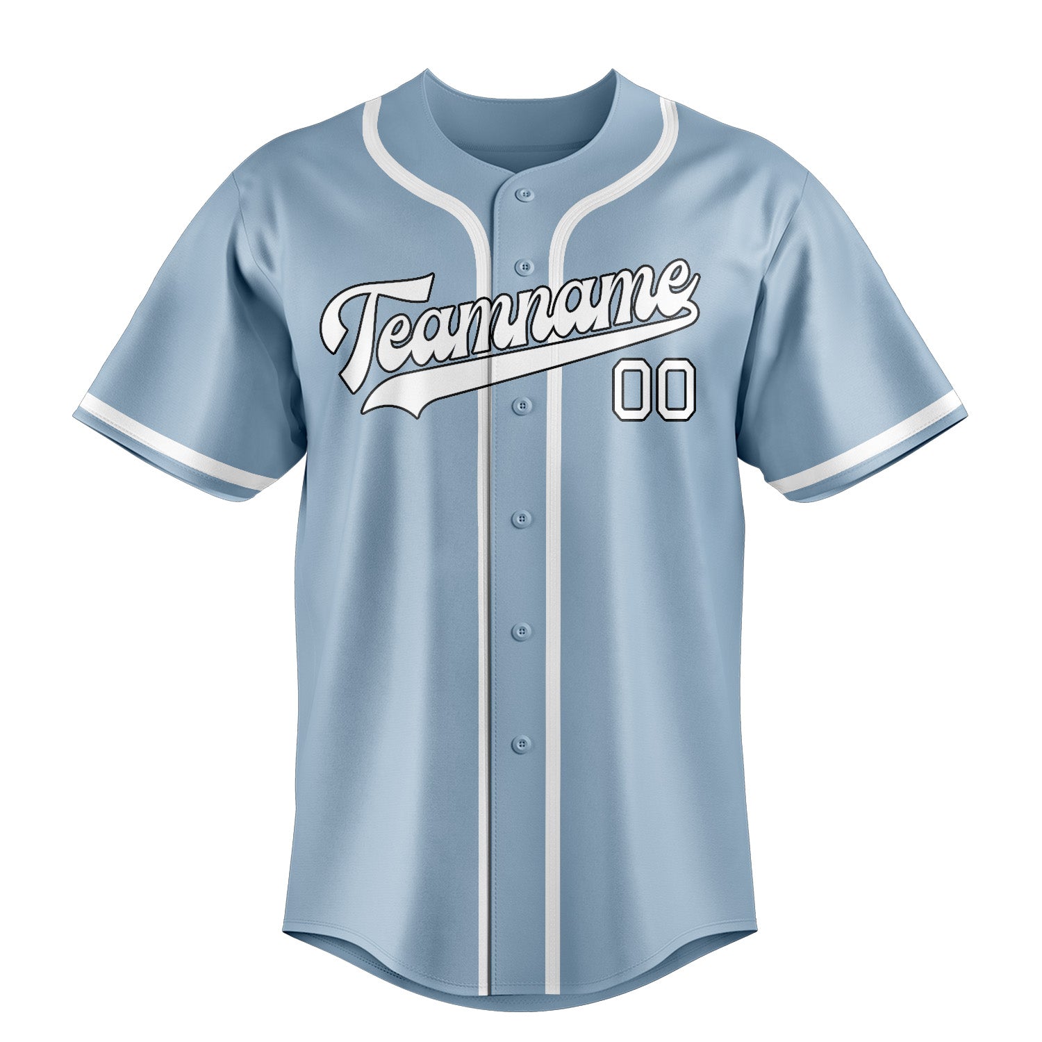 Custom Light Blue White Baseball Jersey