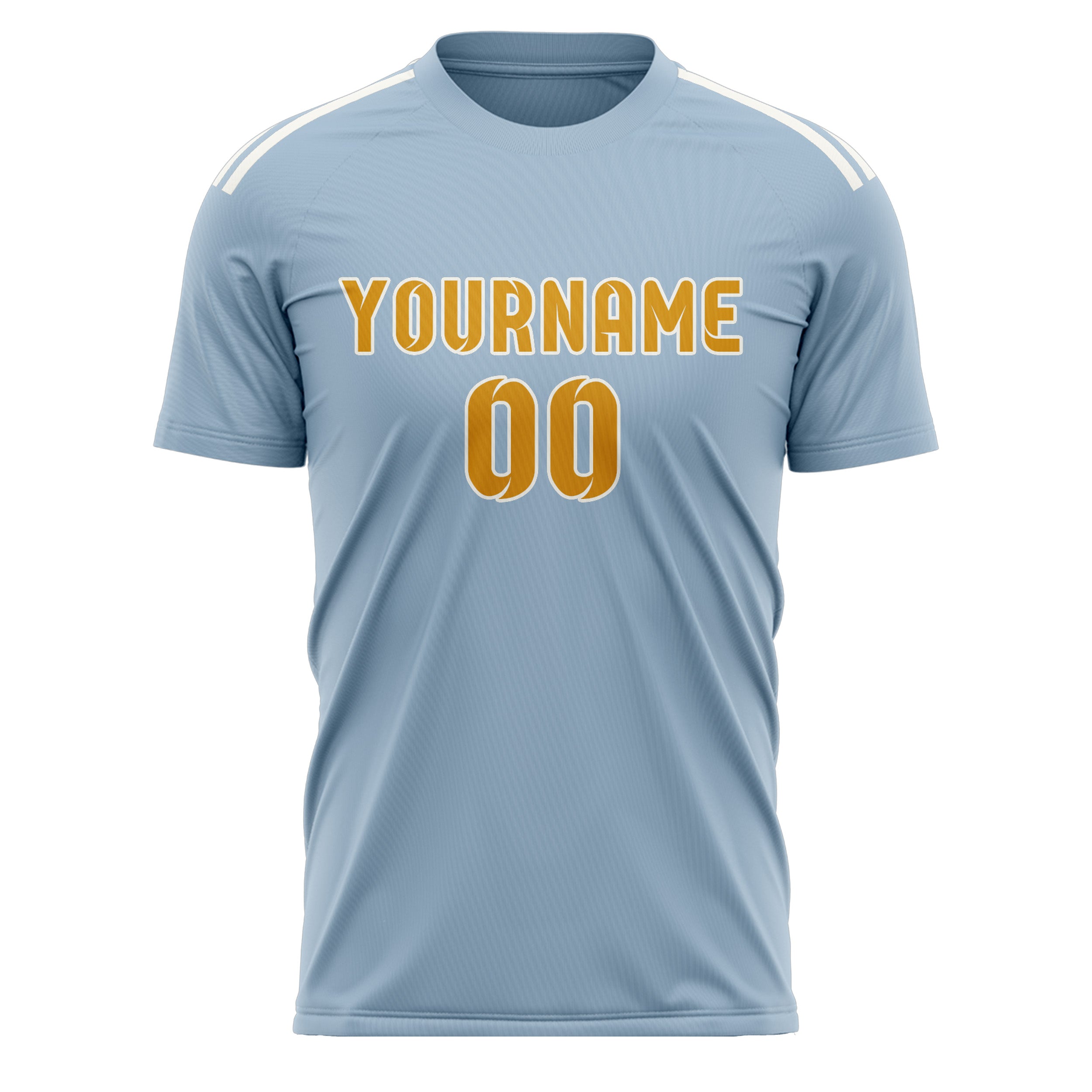 Custom Light Blue Yellow Soccer Jersey