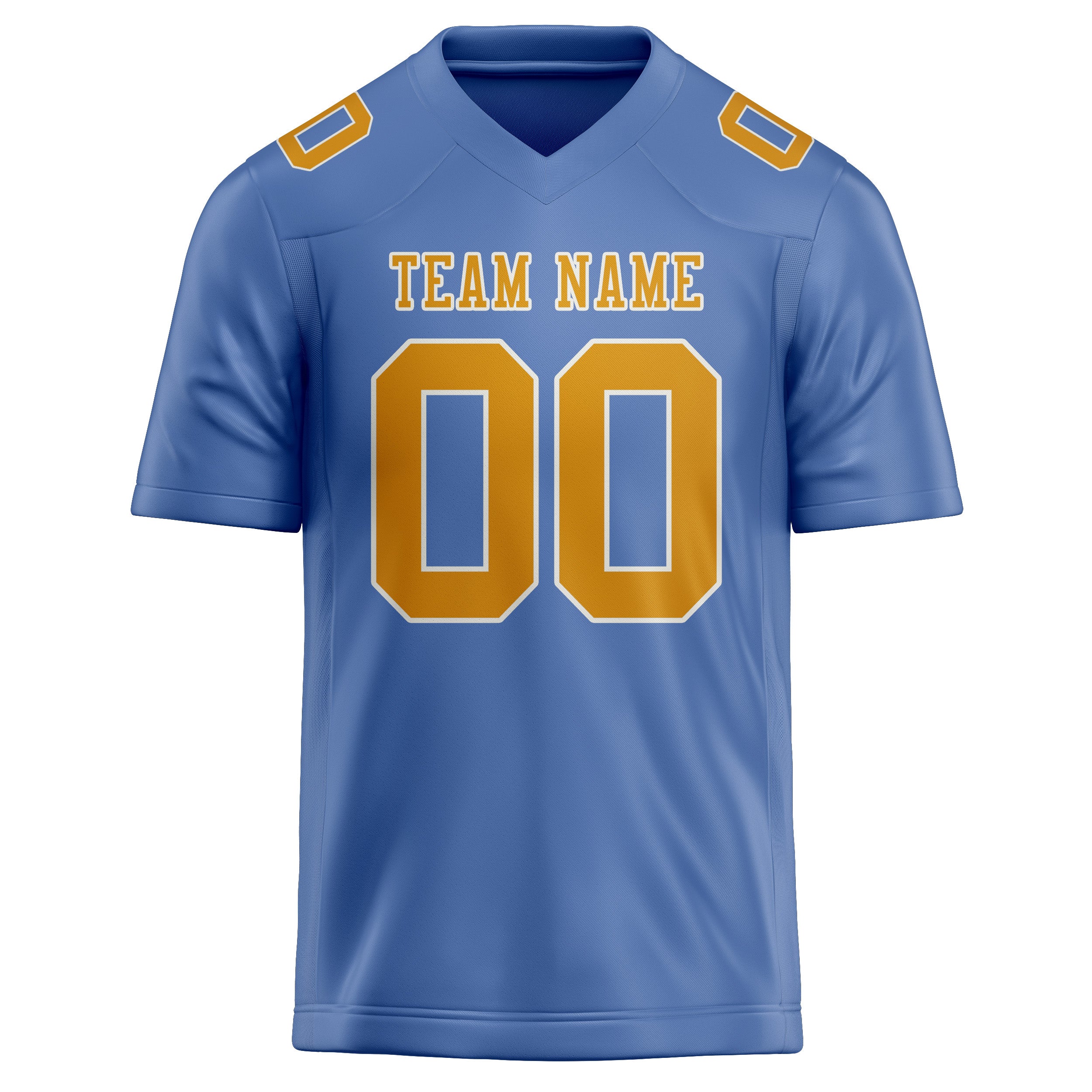 Custom Light Blue Yellow Football Jersey