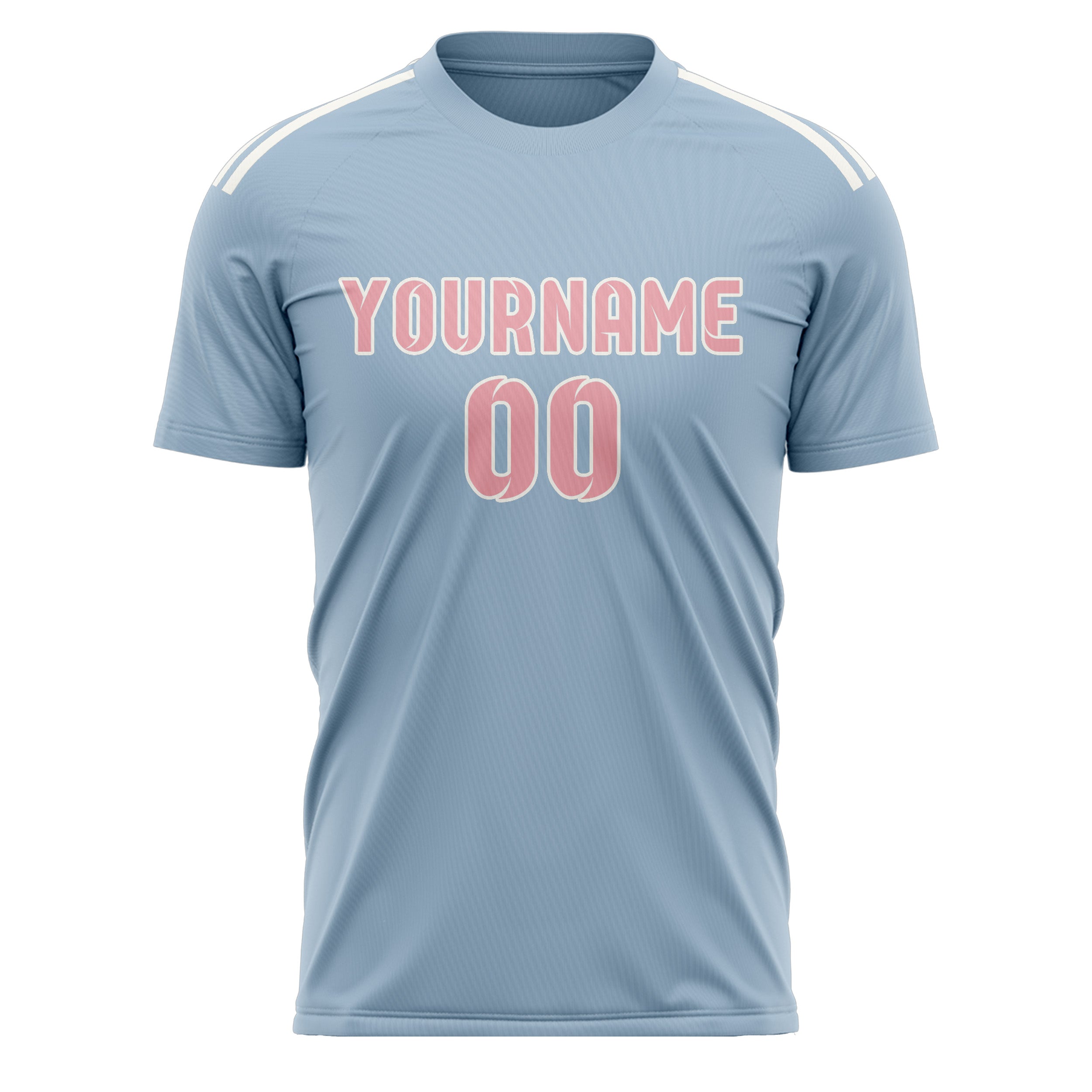 Custom Light Blue Light Pink Soccer Jersey