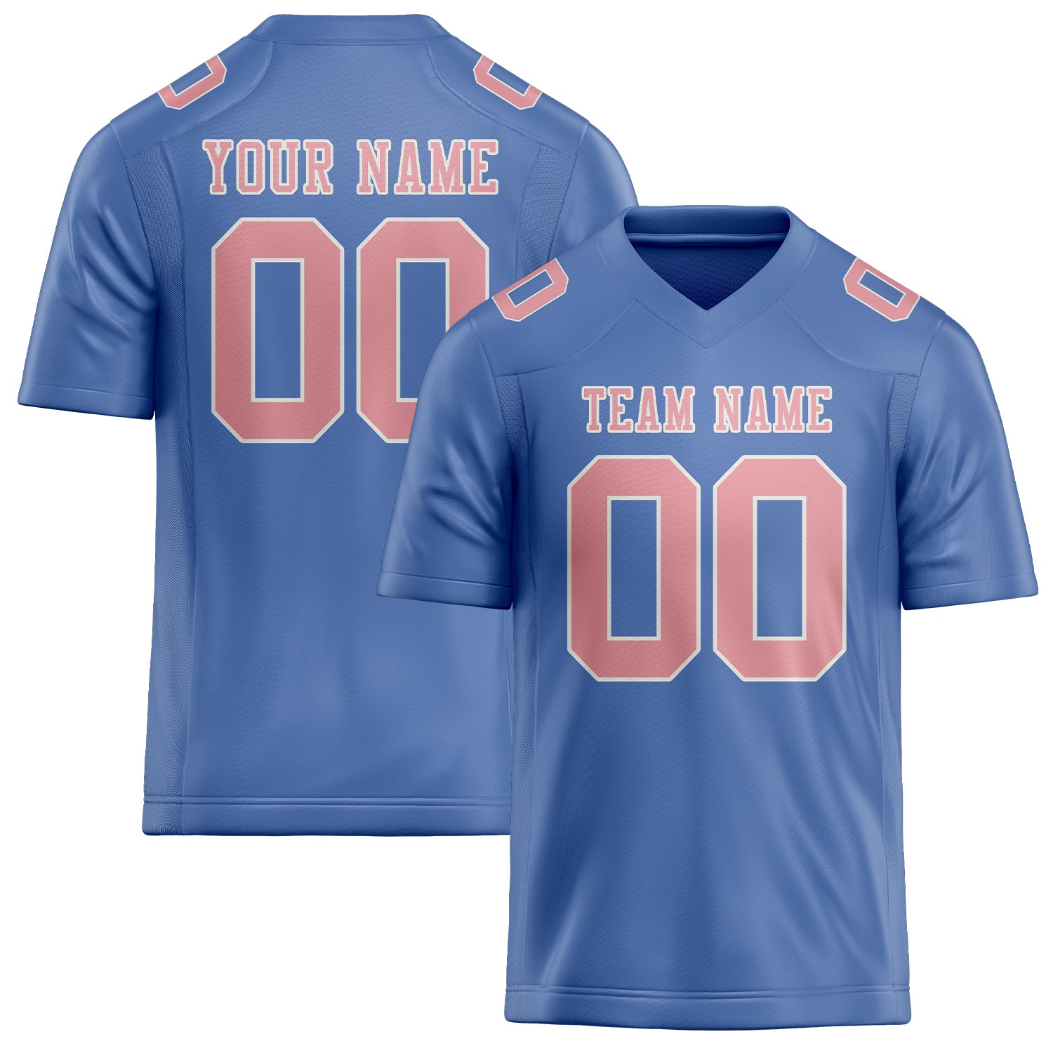 Custom Light Blue Light Pink Football Jersey