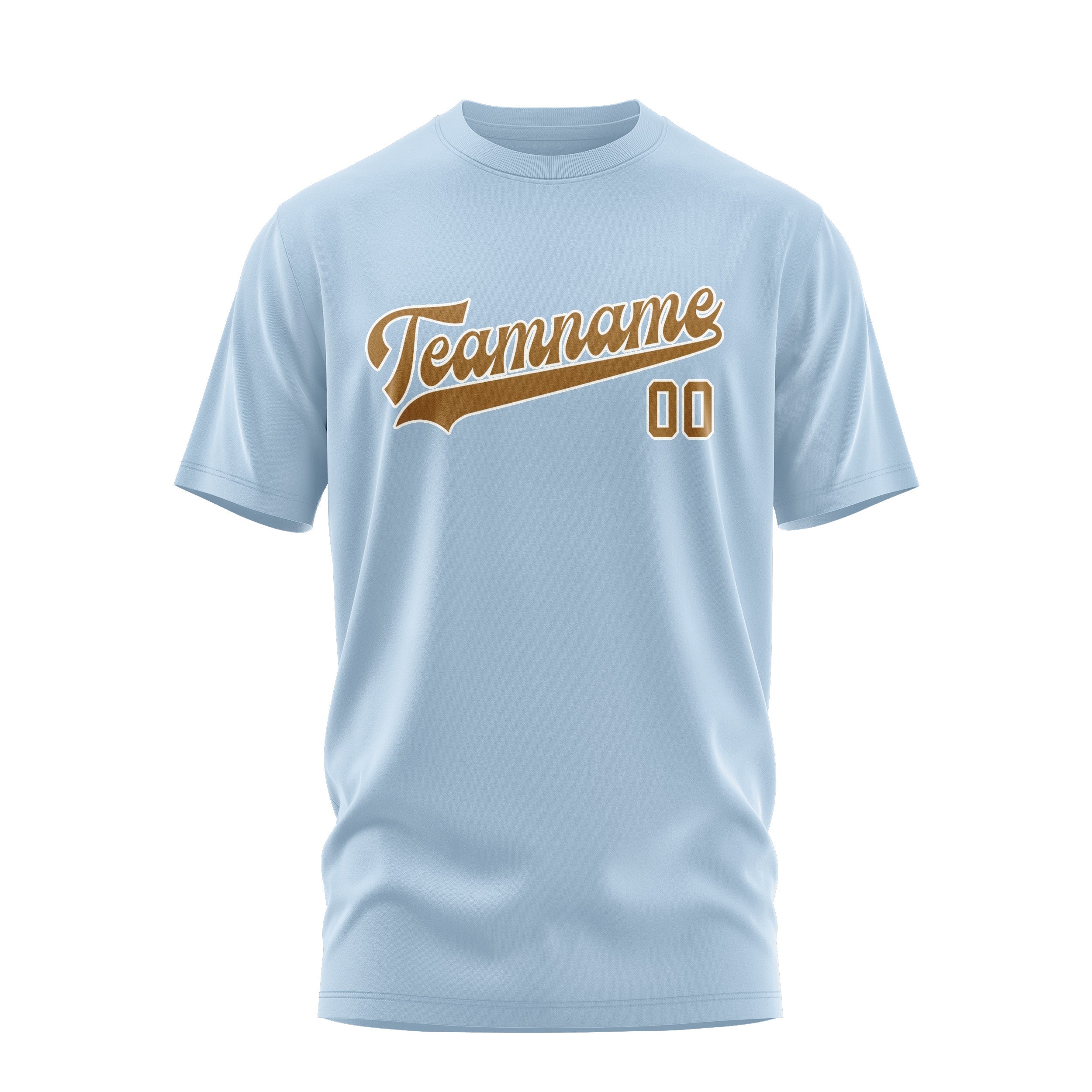 Custom Light Blue Khaki T-Shirt