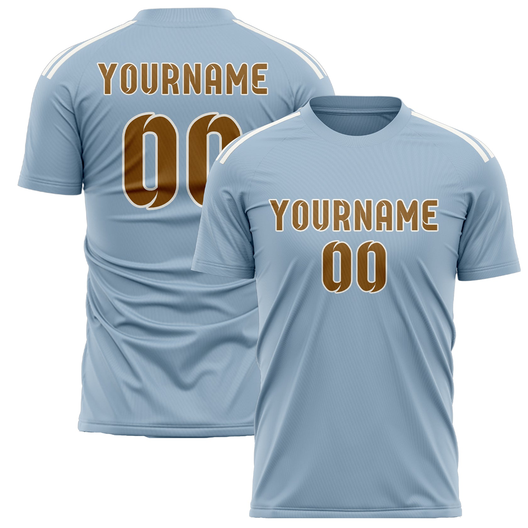 Custom Light Blue Khaki Soccer Jersey