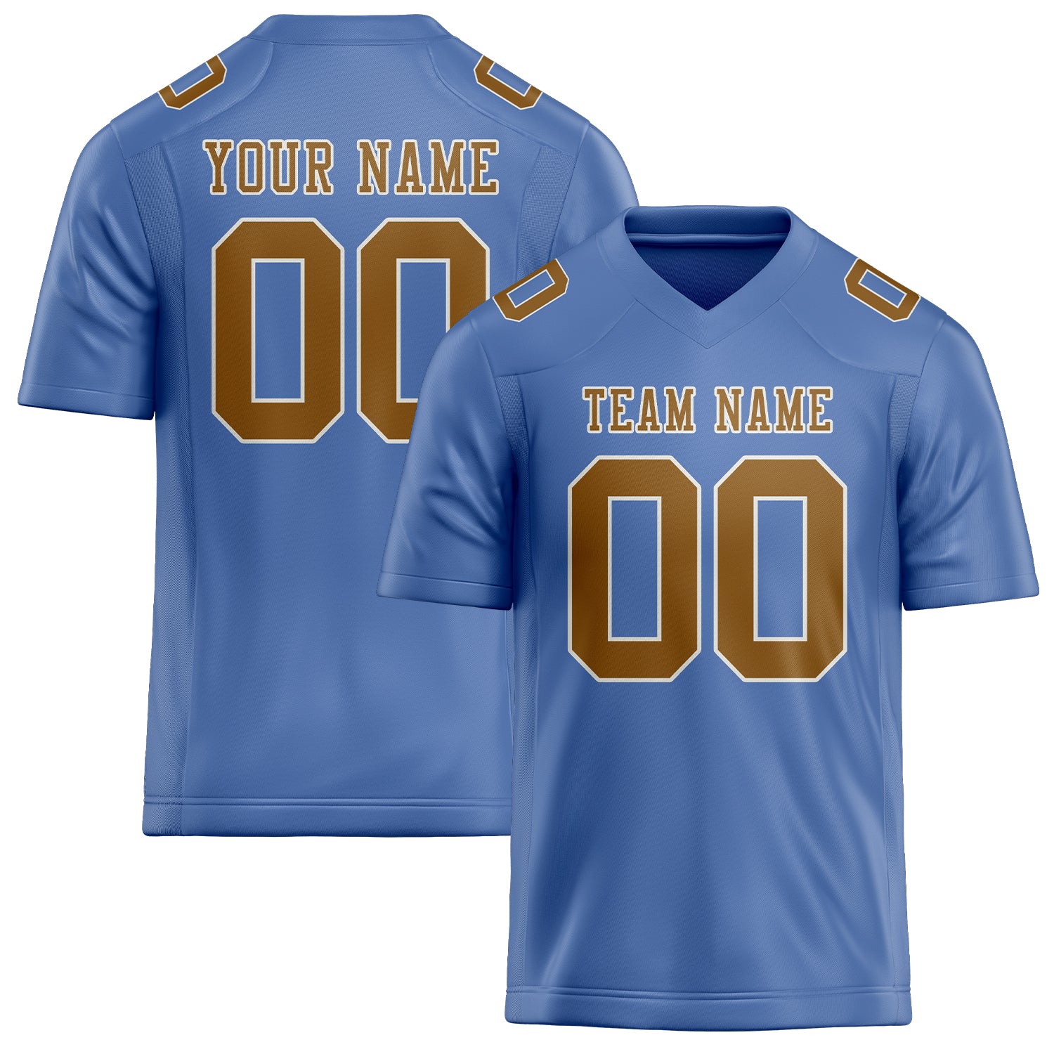 Custom Light Blue Khaki Football Jersey