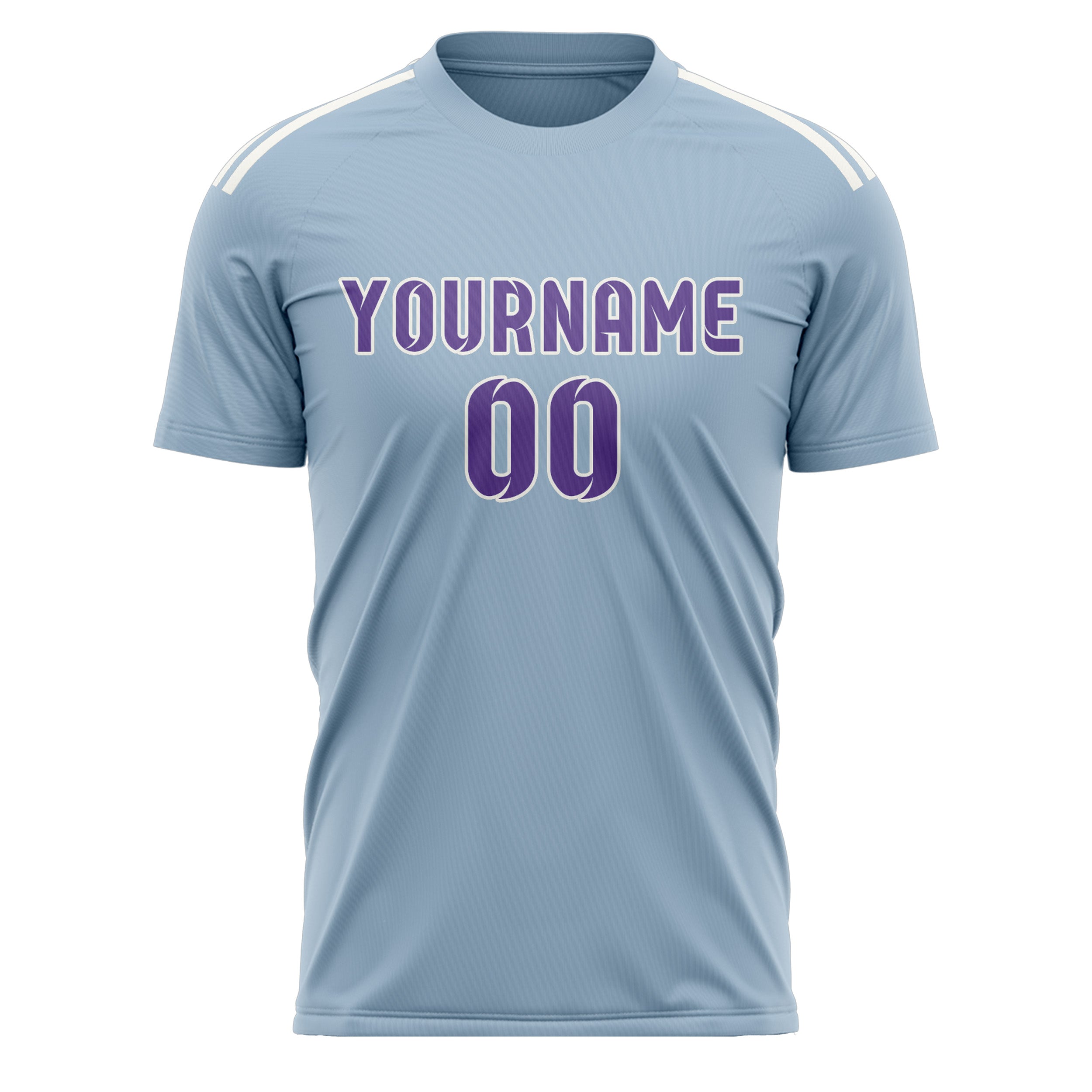 Custom Light Blue Light Purple Soccer Jersey